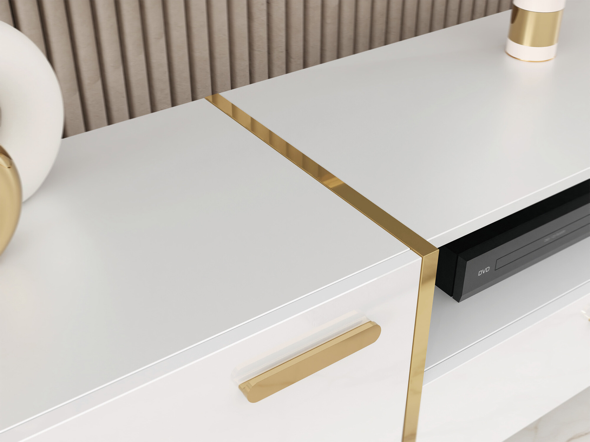 TV-bord Comfivo Capella III (Hvid + Glansfuld hvid)