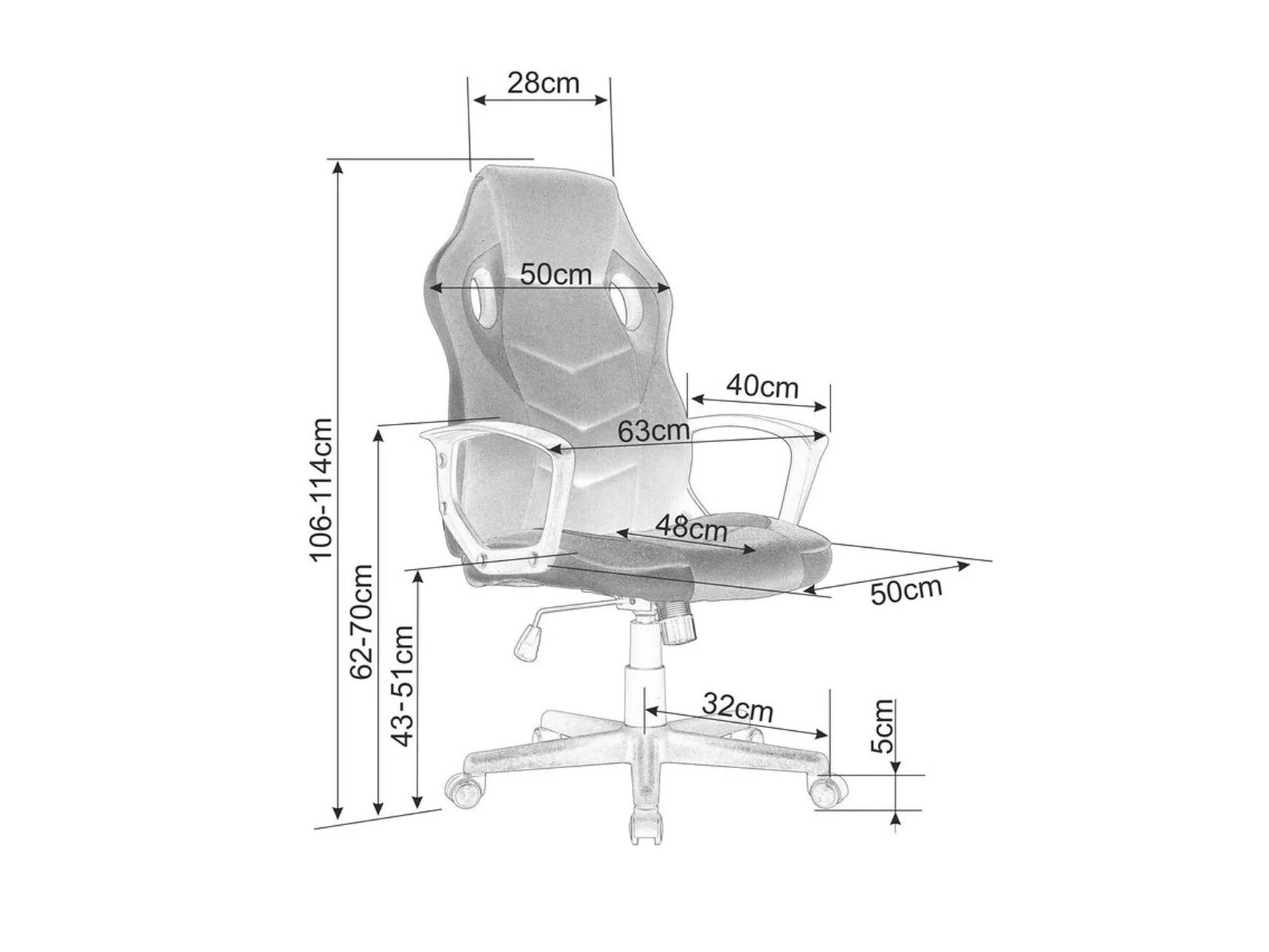 Kontorstol Detroit 692 (Sort + Rød)