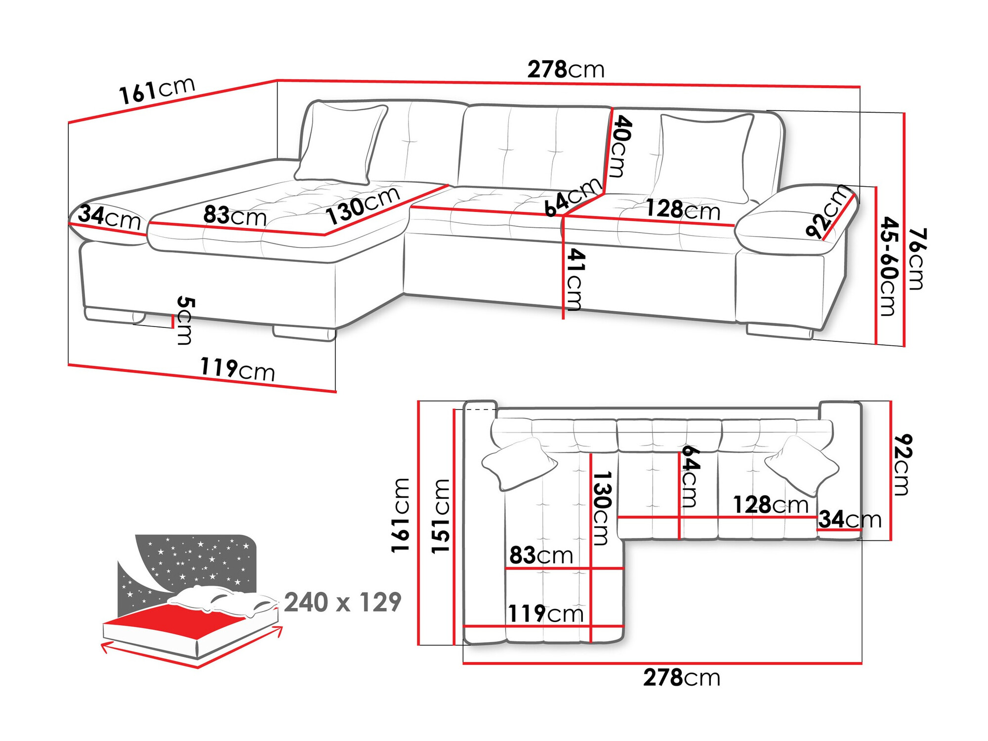 Hjørnesofa Comfivo 152 (Clara 215.11)