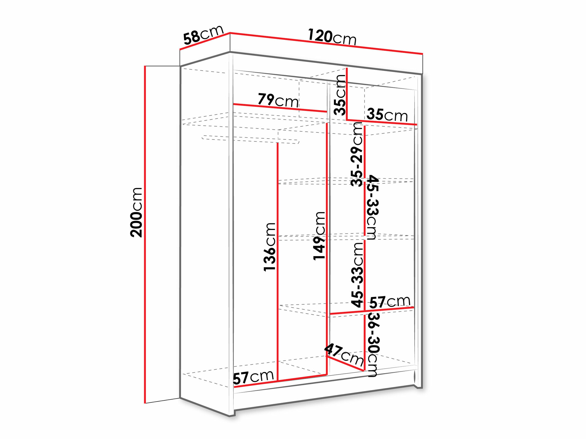 Garderobeskab Closico Pacron VII (Hvid)