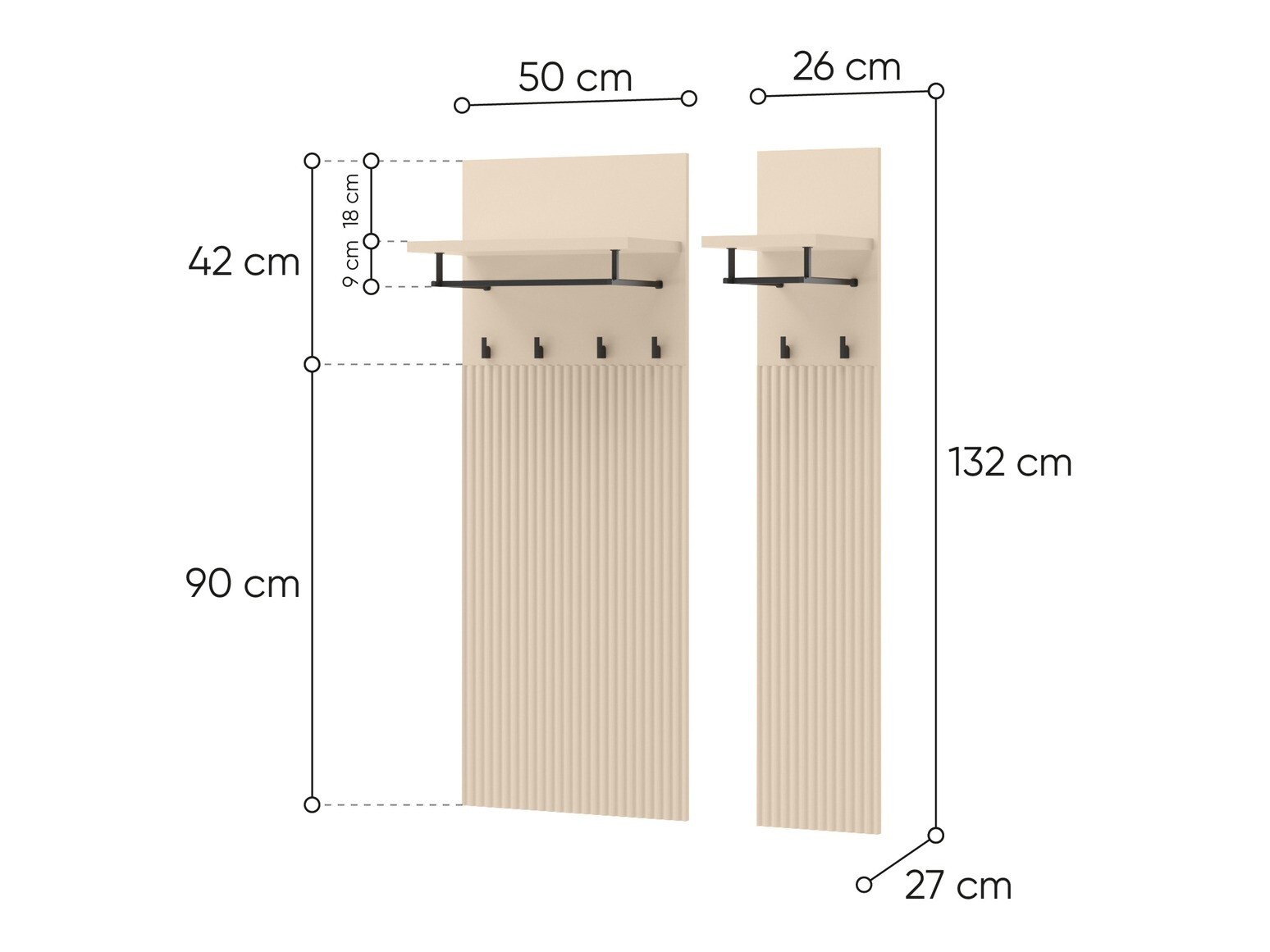 Knagerække Lorfera 116