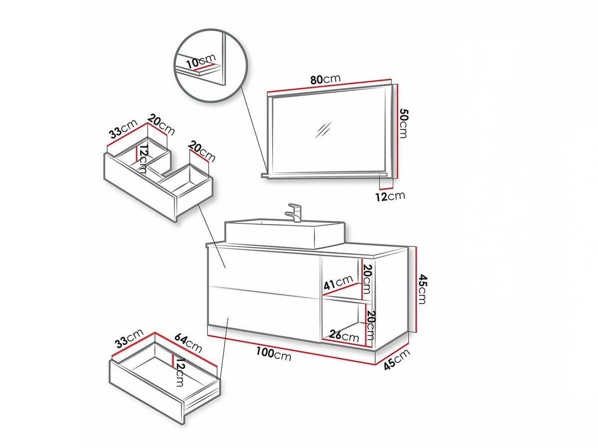 Badeværelsessæt Ophruvi 103 (Valnød)