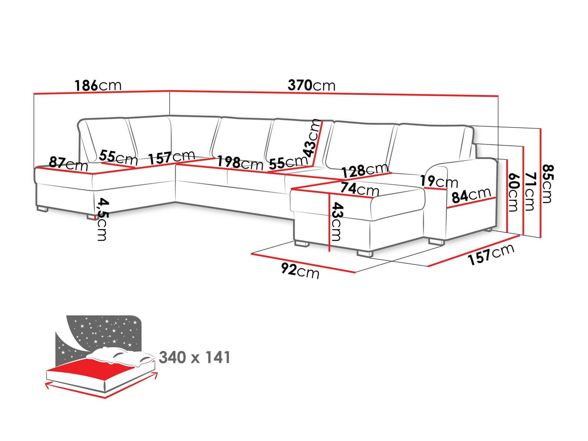 Hjørnesofa Comfivo 191 (Flow 22)