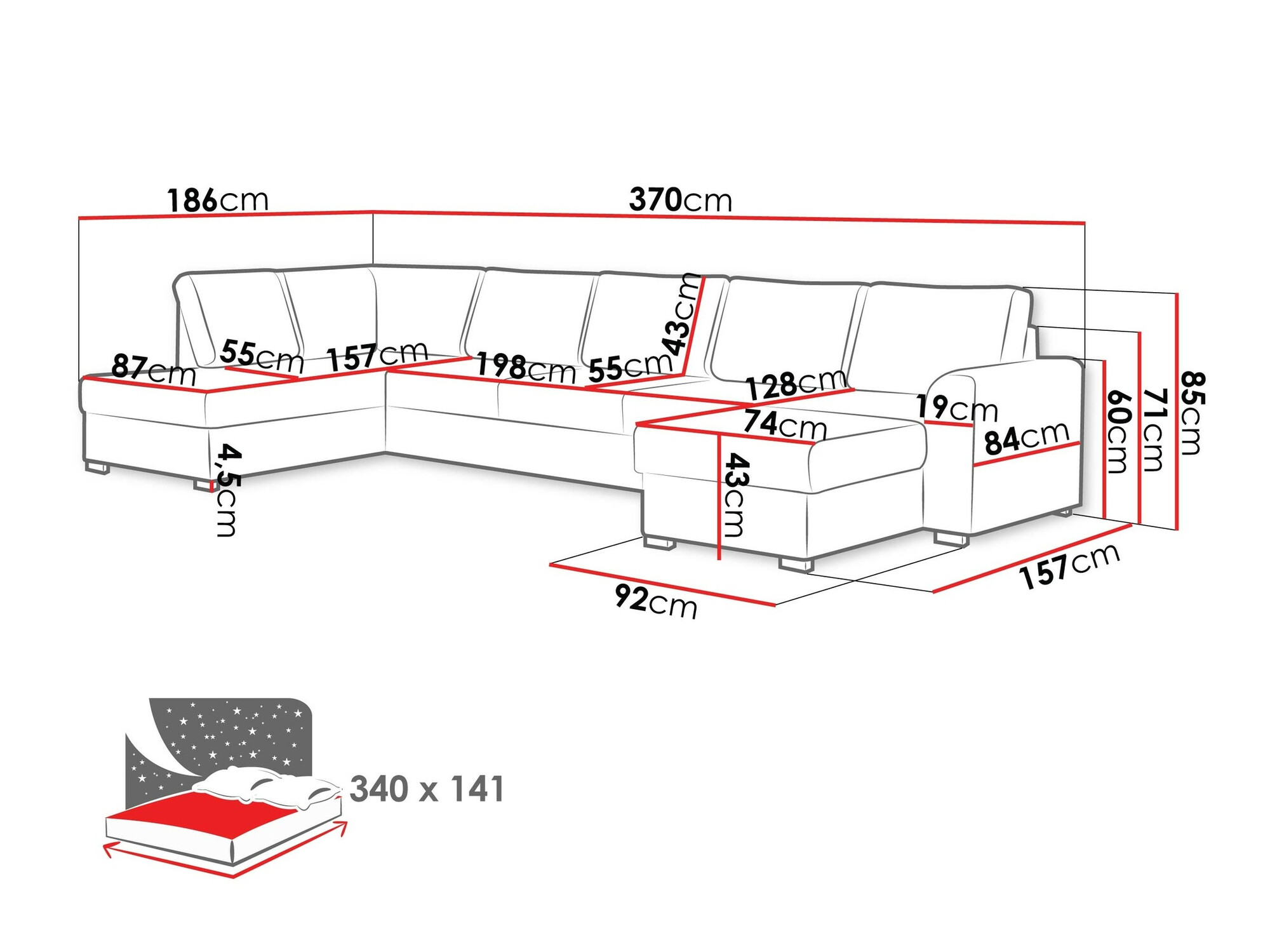 Hjørnesofa Comfivo 191 (Magic Velvet 2217)