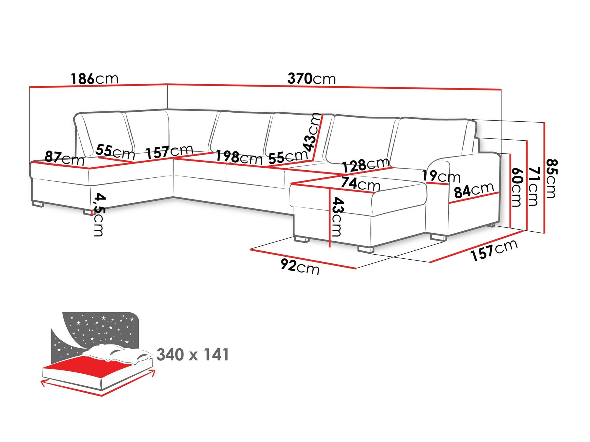 Hjørnesofa Comfivo Flumen I (Twist 23)