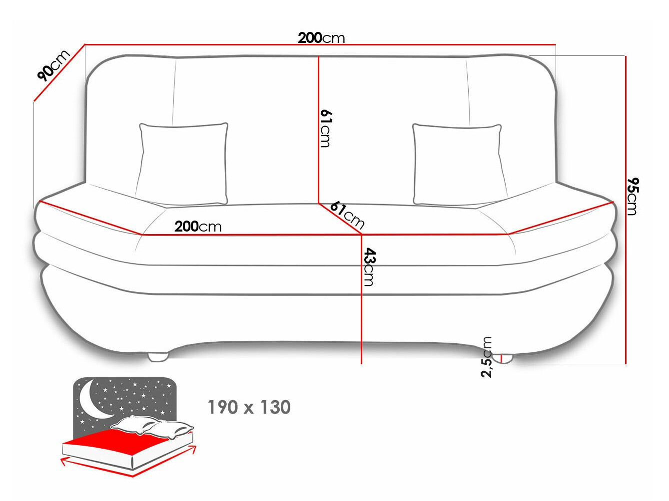 Sovesofa Comfivo 234 (Flow 09)