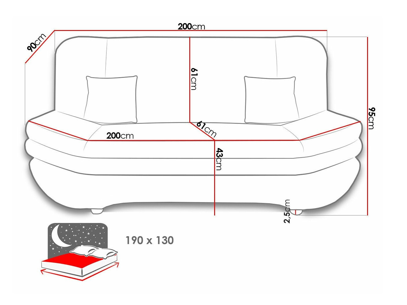 Sovesofa Comfivo 234 (Wave 05)