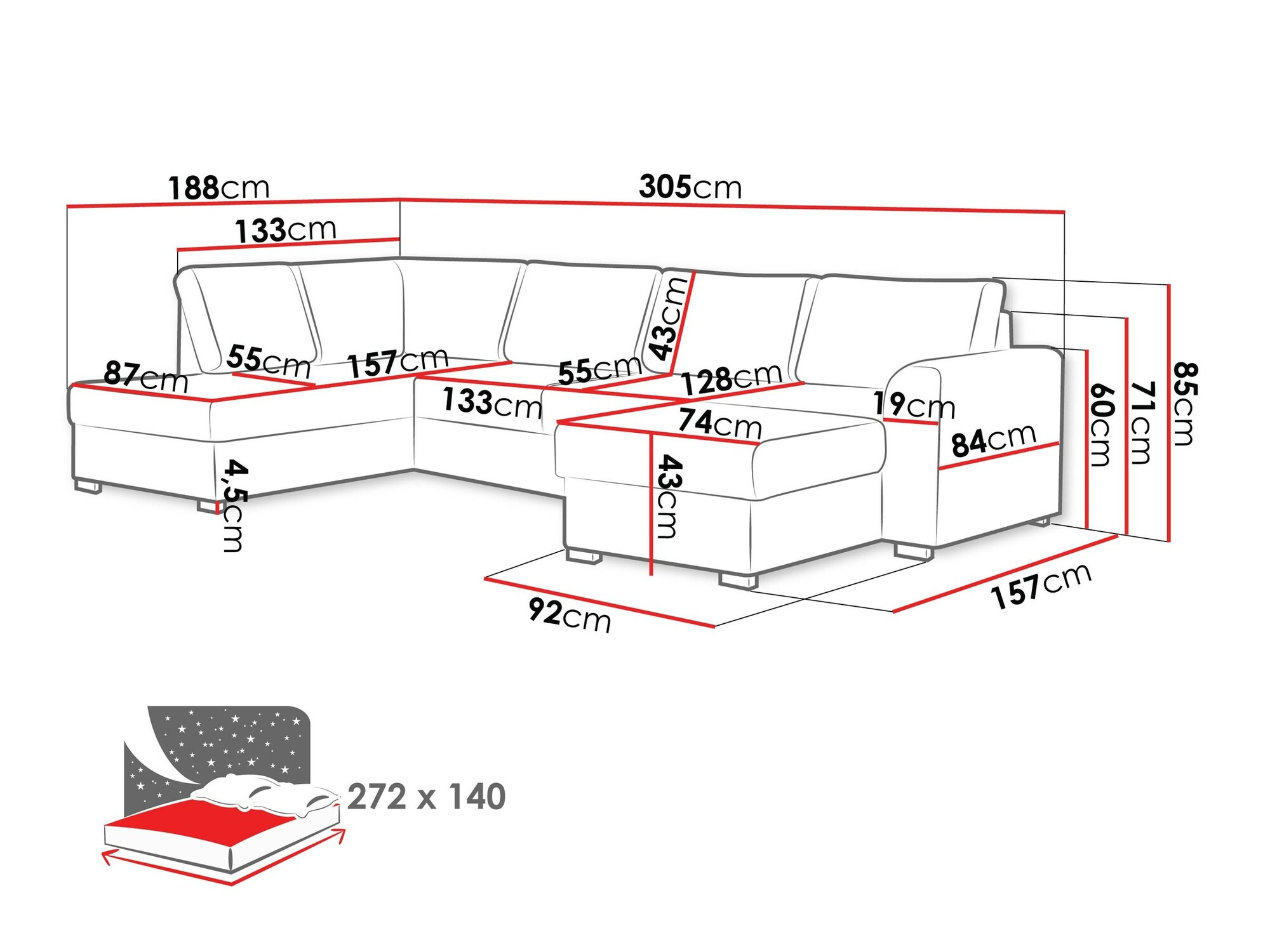Hjørnesofa Comfivo Flumen (Twist 21)