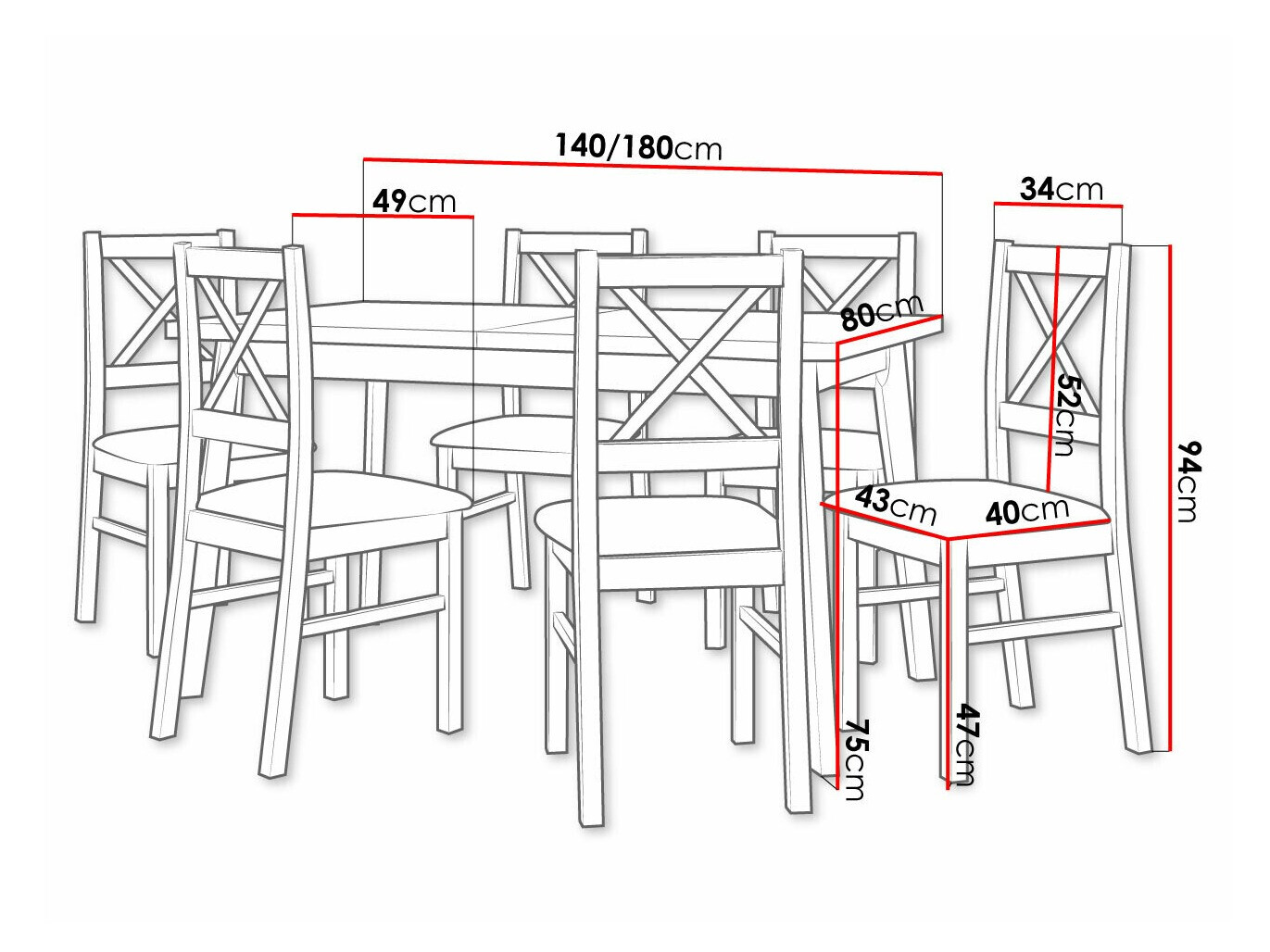 Spisestuesæt Victorville 223