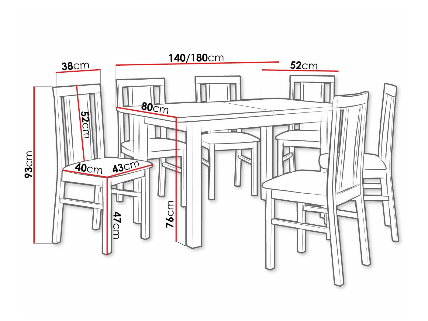Spisestuesæt Victorville 238