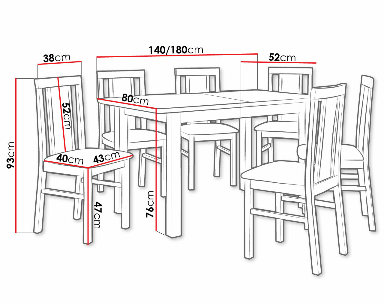 Spisestuesæt Victorville 282