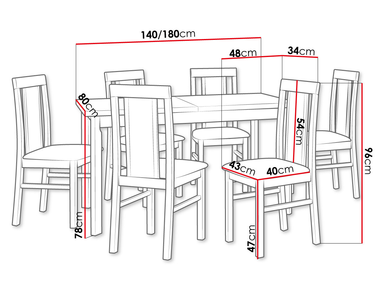 Spisestuesæt Victorville 293 (Nød)