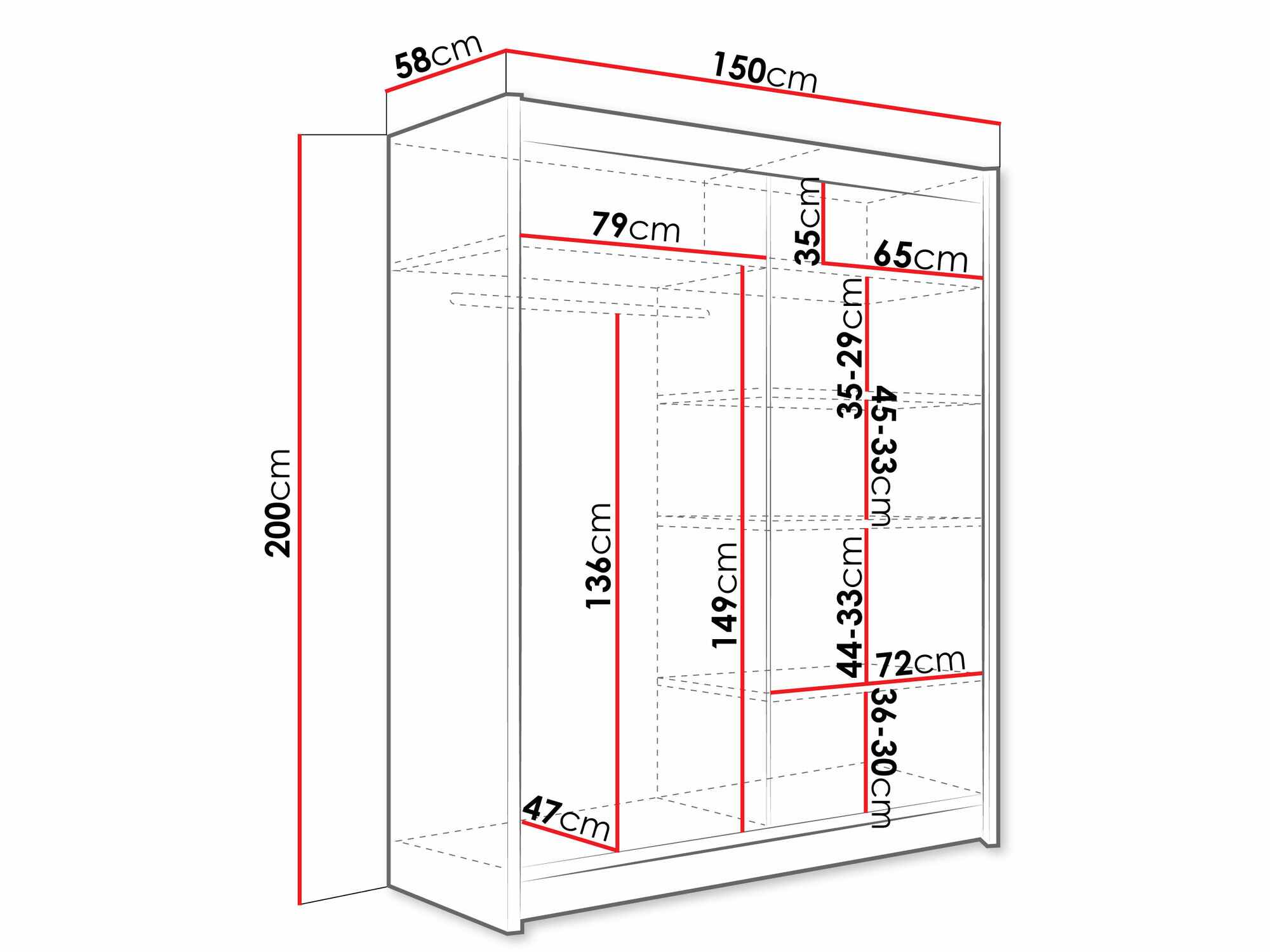 Garderobeskab Closico Camera XI (Hvid)