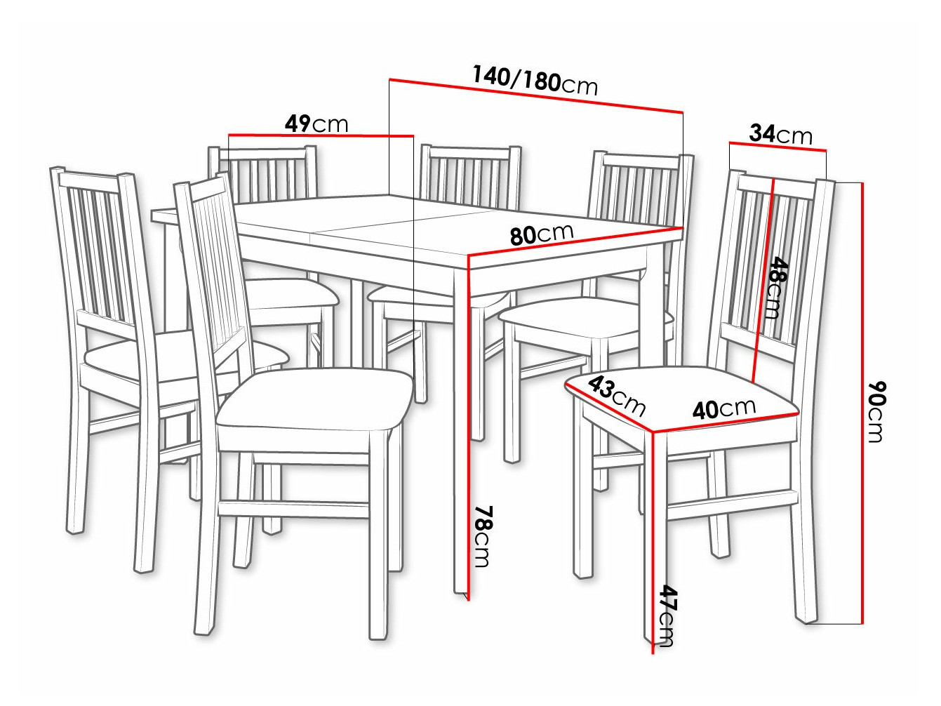 Spisestuesæt Victorville 264 (Hvid)