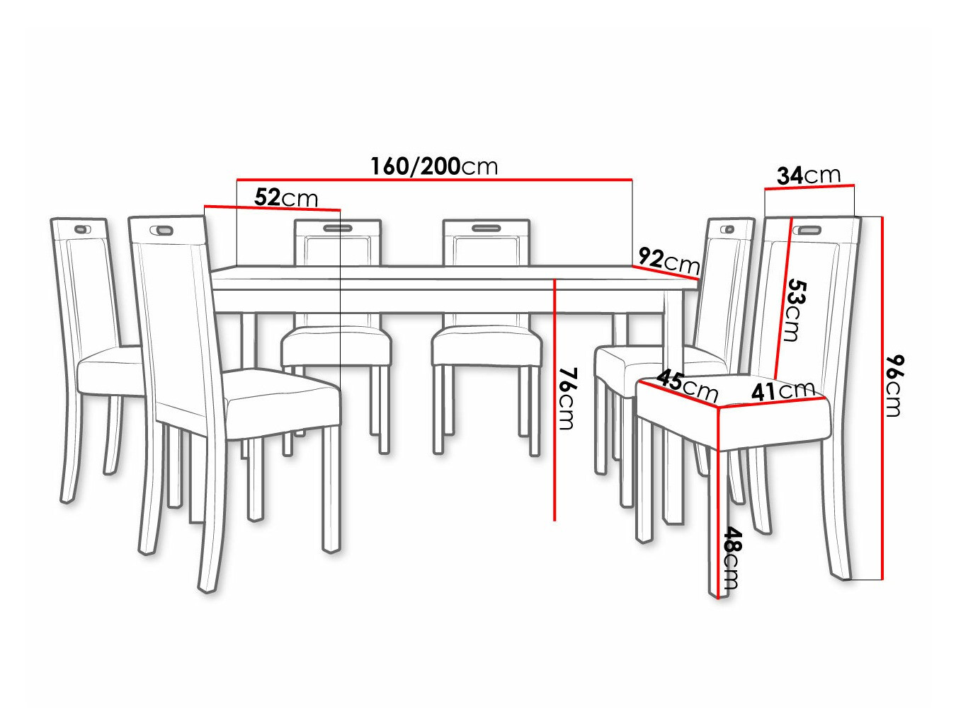 Spisestuesæt Victorville 308 (Nød)