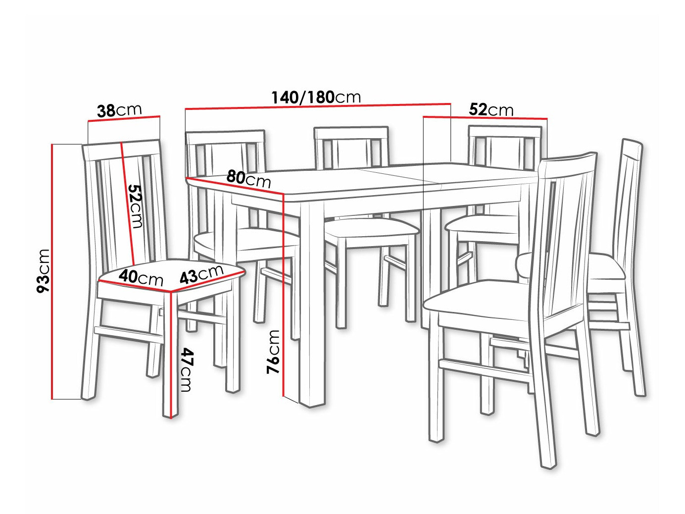 Spisestuesæt Victorville 311 (Nød)