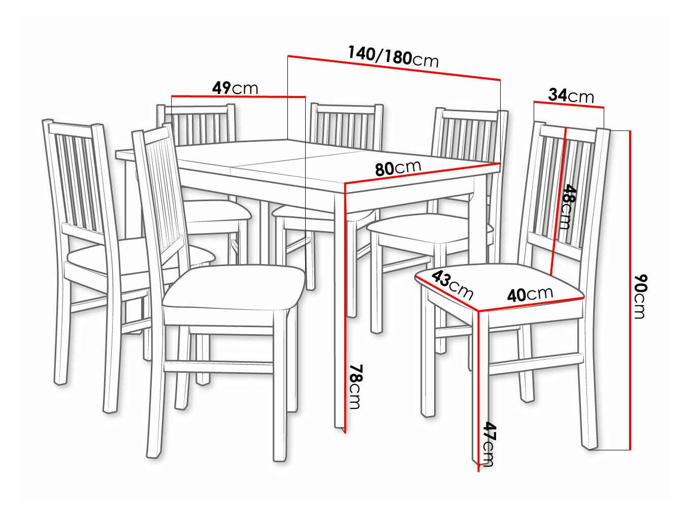 Spisestuesæt Victorville 320 (Hvid)