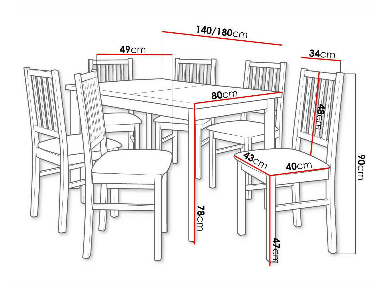 Spisestuesæt Victorville 320 (Sonoma eg)