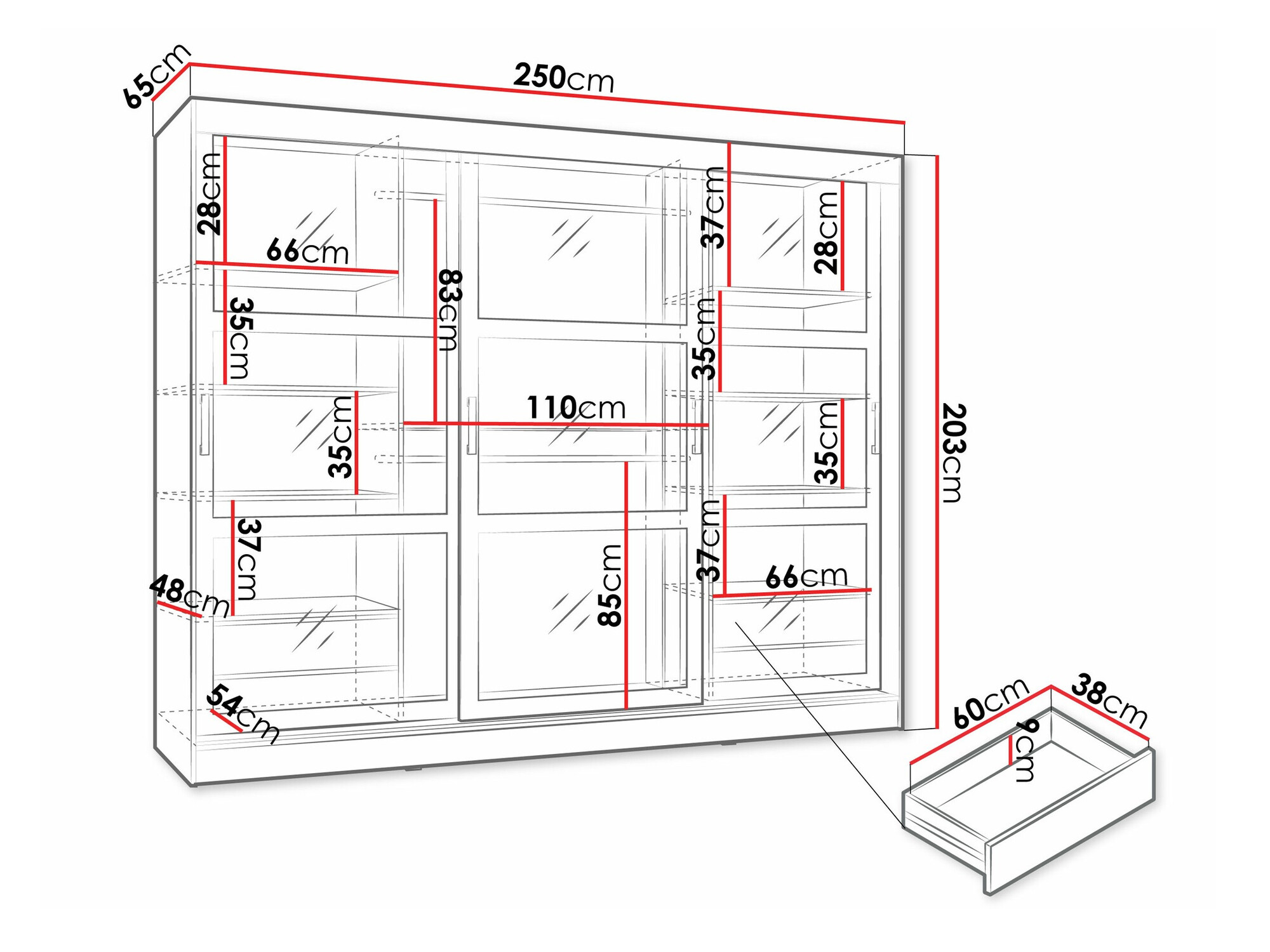Garderobeskab Comfivo Opus (Sort)