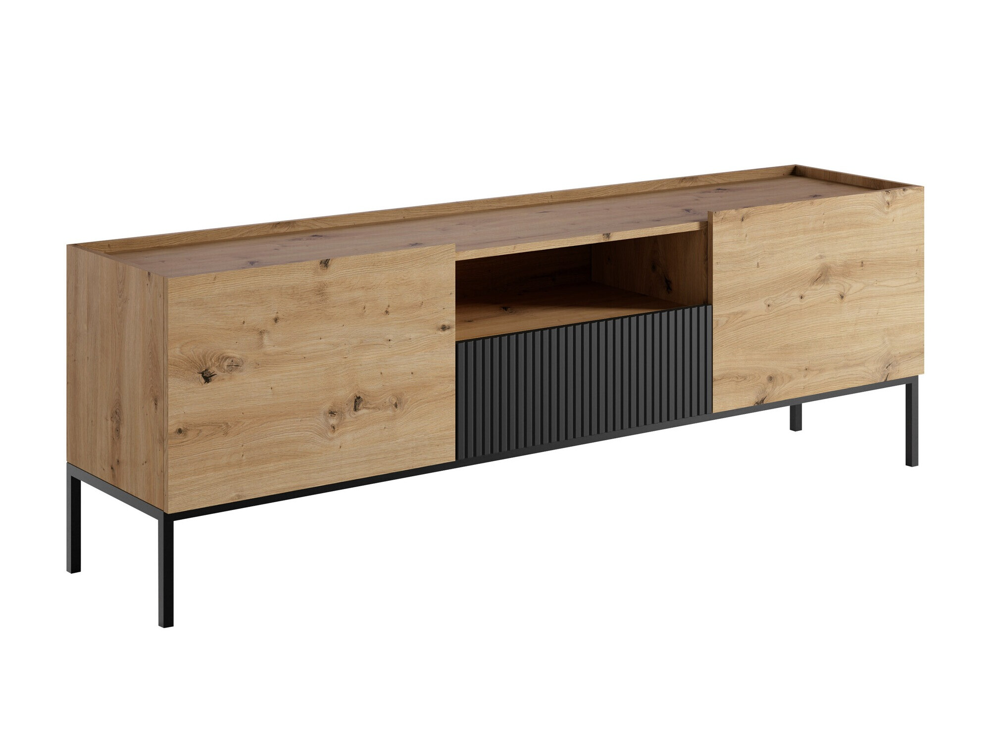 TV-bord Lunole 109 (Artisan eg + Sort)