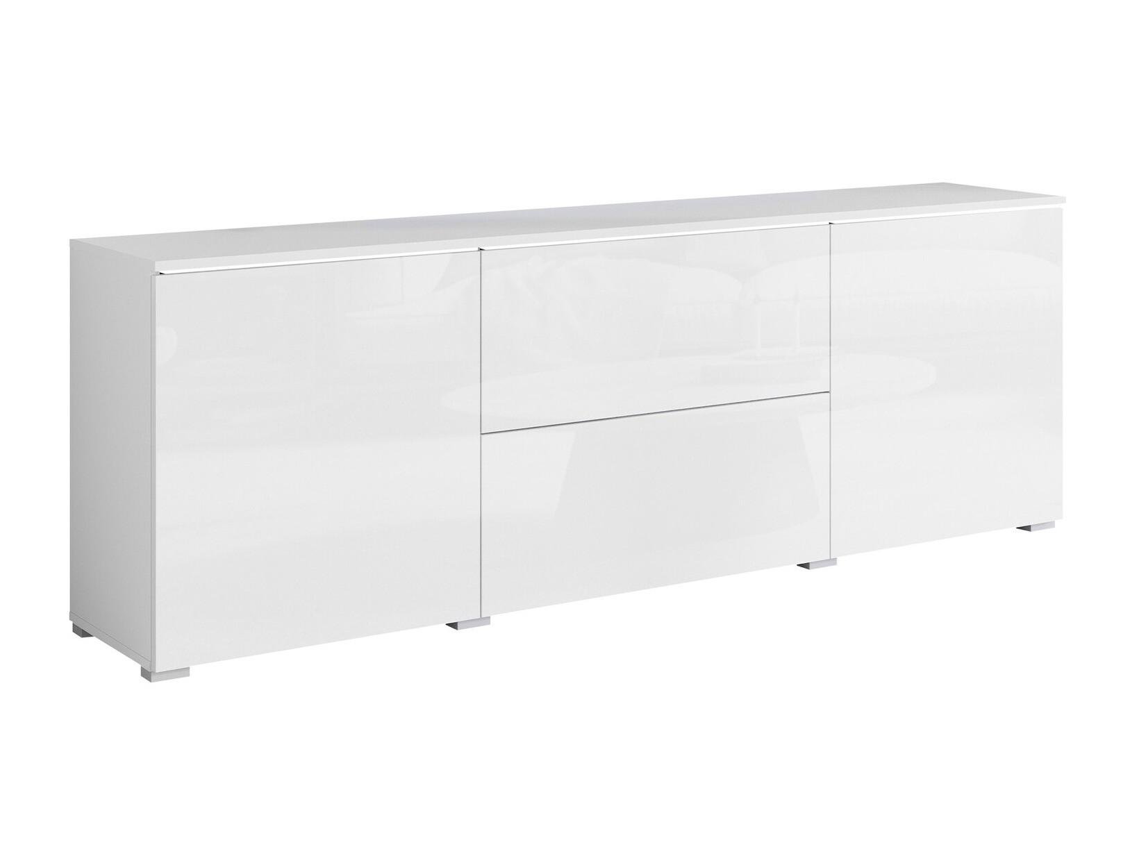 TV-bord Mirfivo 104 (Hvid + Glansfuld hvid)