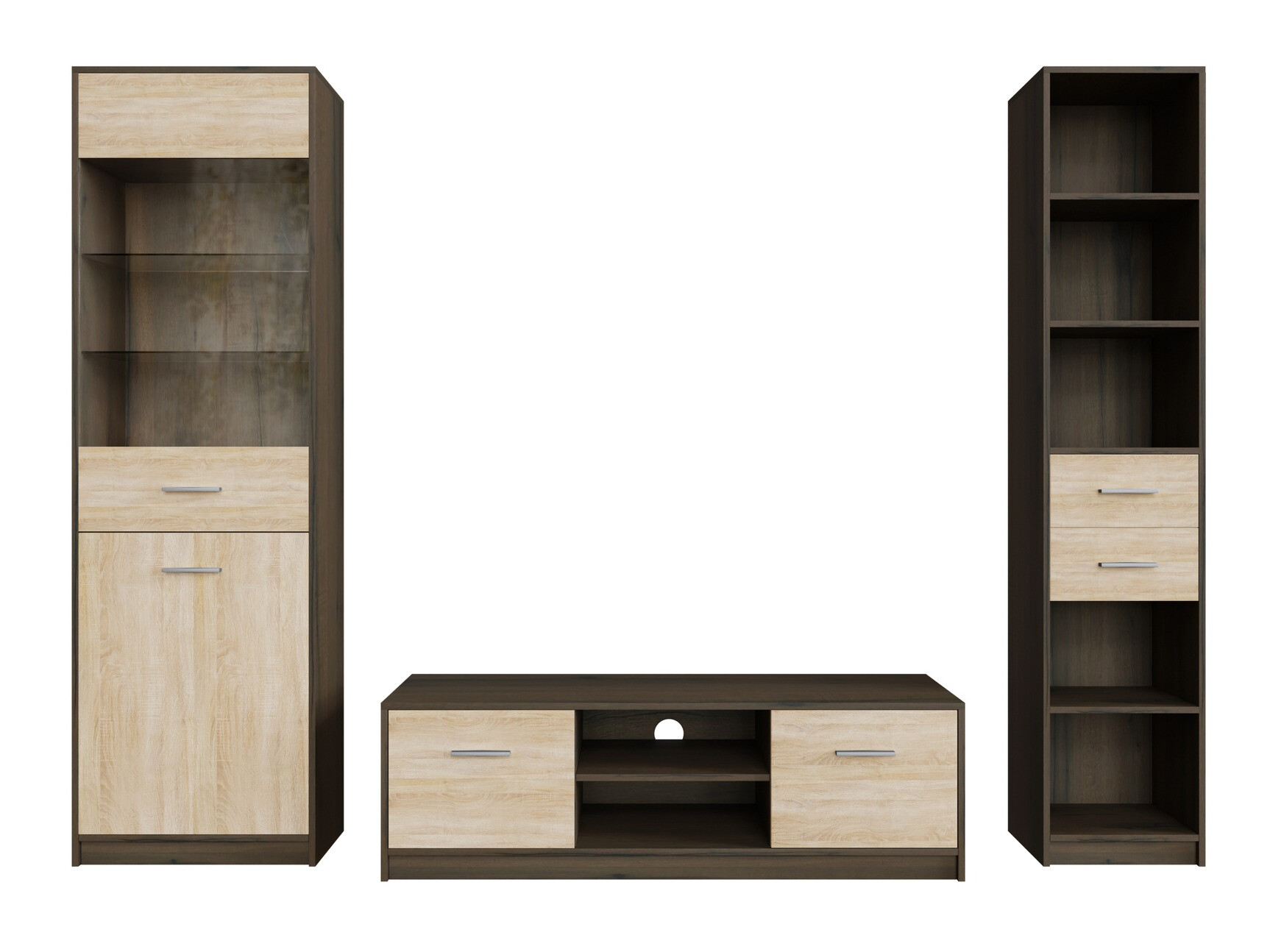 Stuemøbelsæt Novsore 163 (Mørk eg + Sonoma eg)