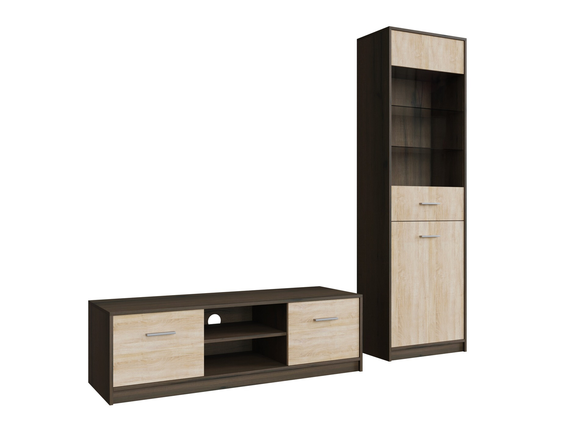 Stuemøbelsæt Novsore 161 (Mørk eg + Sonoma eg)