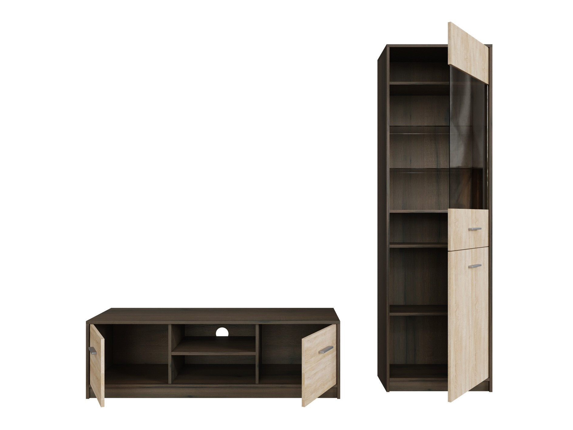 Stuemøbelsæt Novsore 161 (Mørk eg + Sonoma eg)