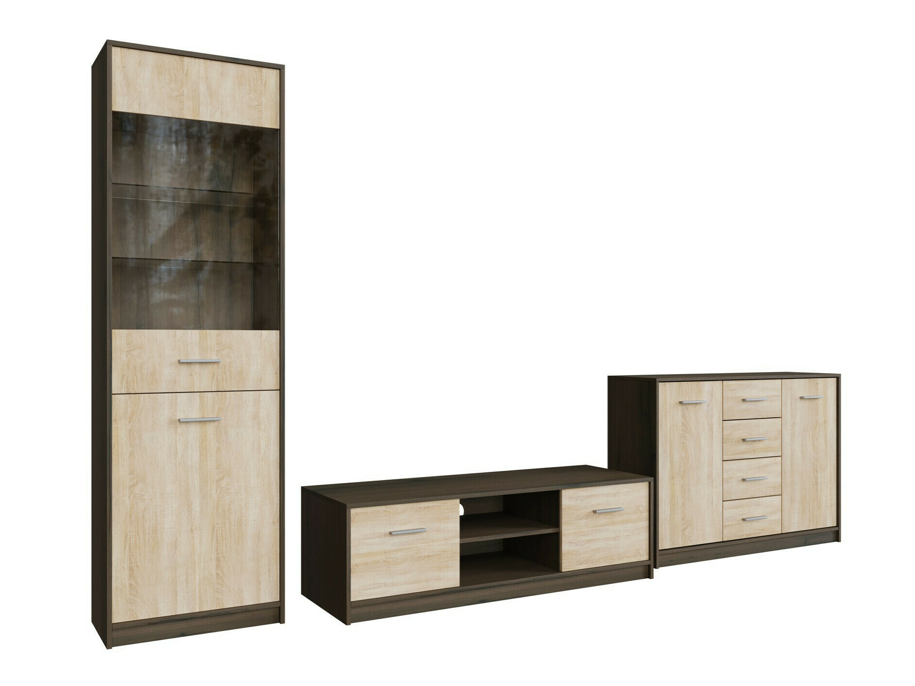 Stuemøbelsæt Novsore 162 (Mørk eg + Sonoma eg)