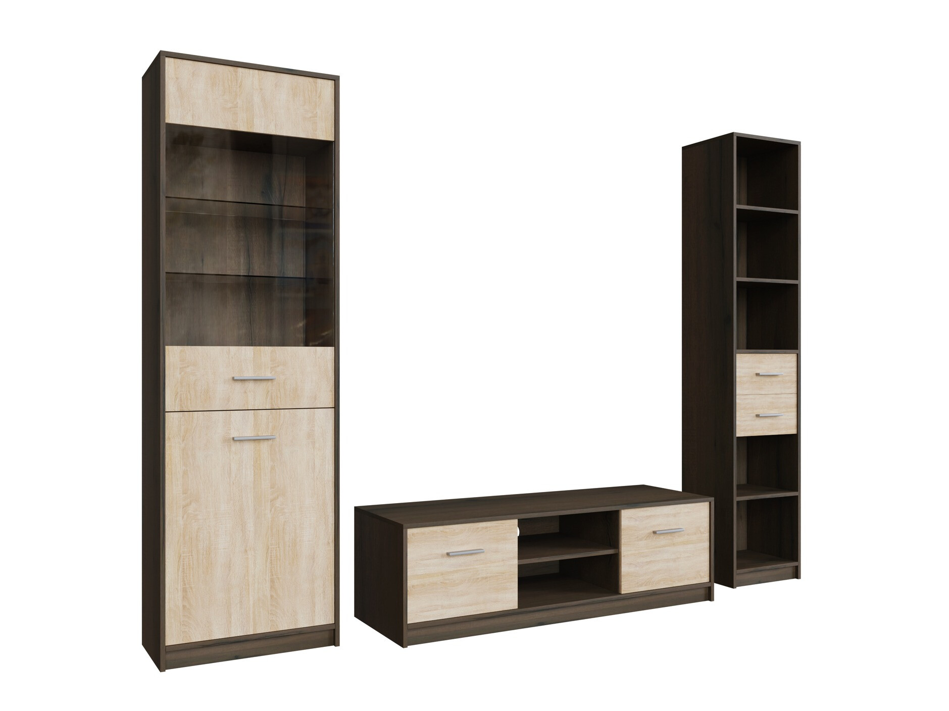 Stuemøbelsæt Novsore 163 (Mørk eg + Sonoma eg)