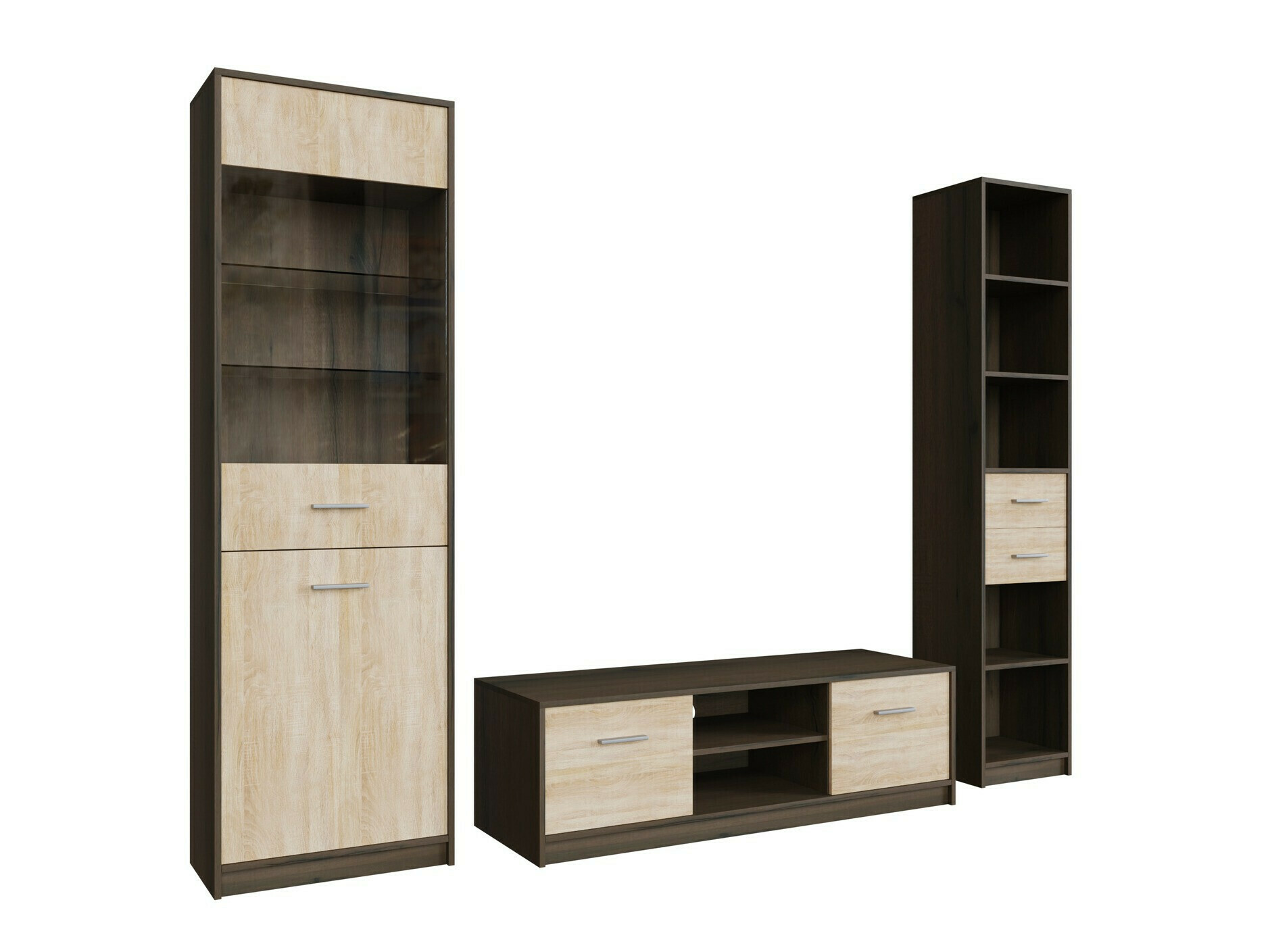 Stuemøbelsæt Novsore 163 (Mørk eg + Sonoma eg)