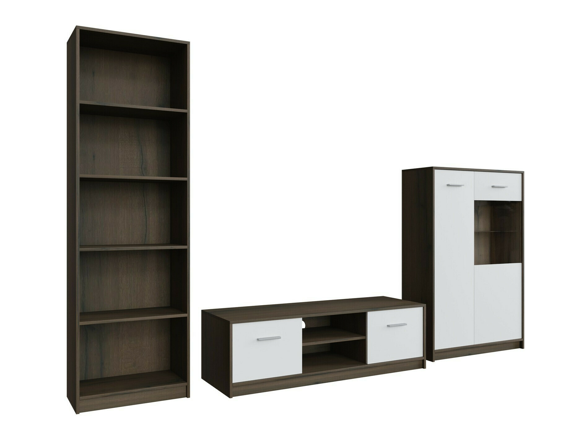 Stuemøbelsæt Novsore 164 (Mørk eg + Hvid)