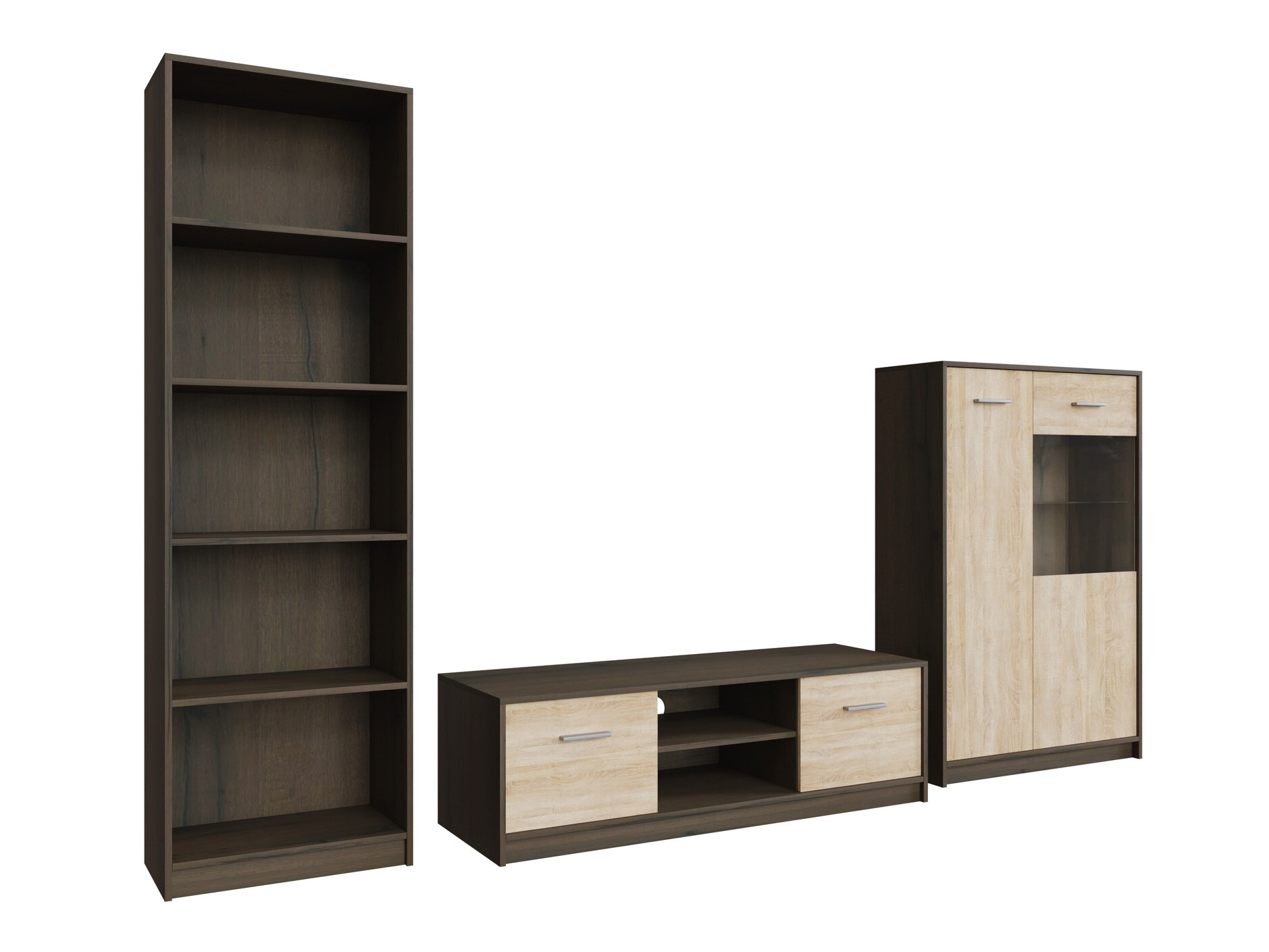 Stuemøbelsæt Novsore 164 (Mørk eg + Sonoma eg)