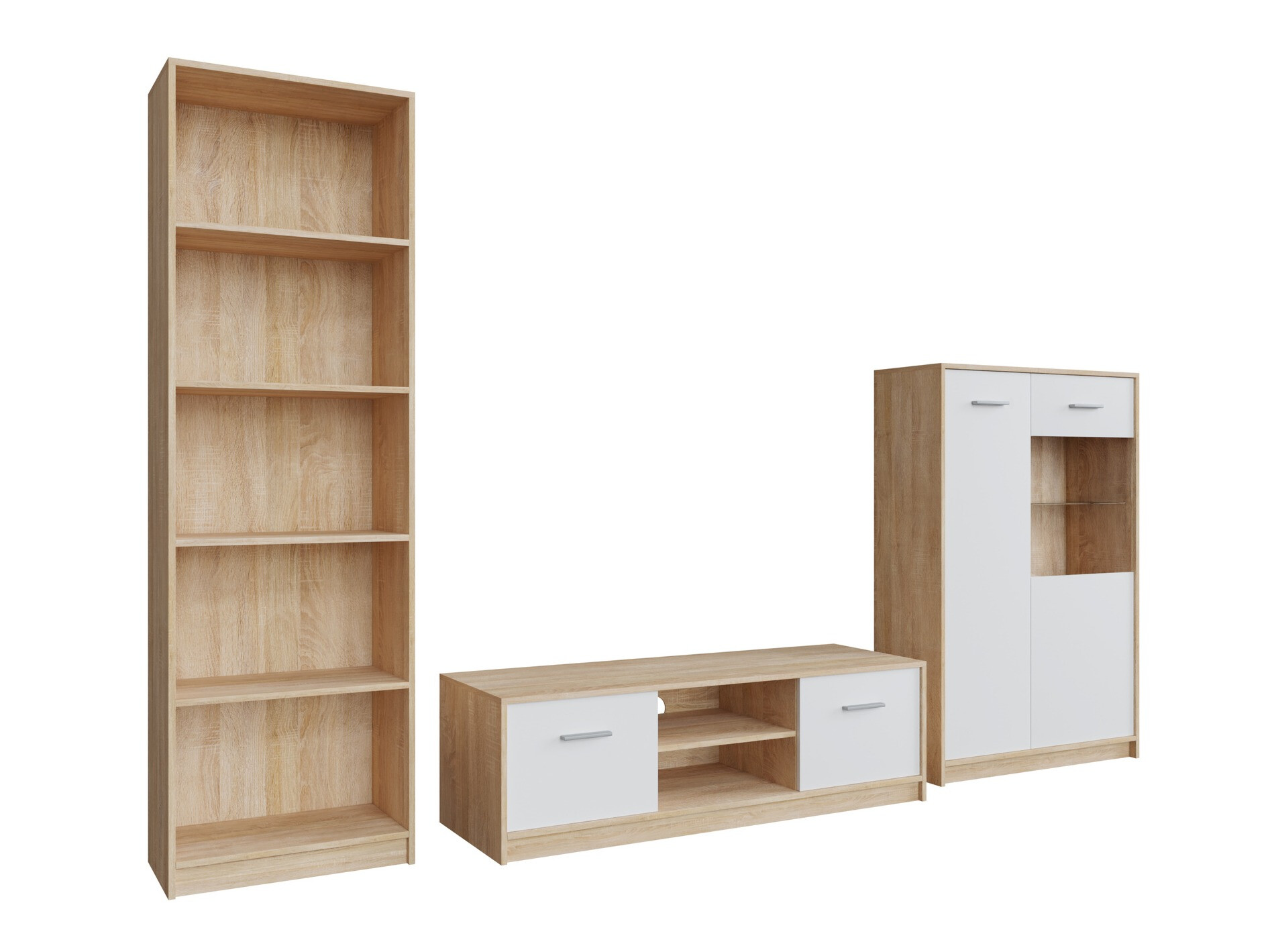 Stuemøbelsæt Novsore 164 (Sonoma eg + Hvid)