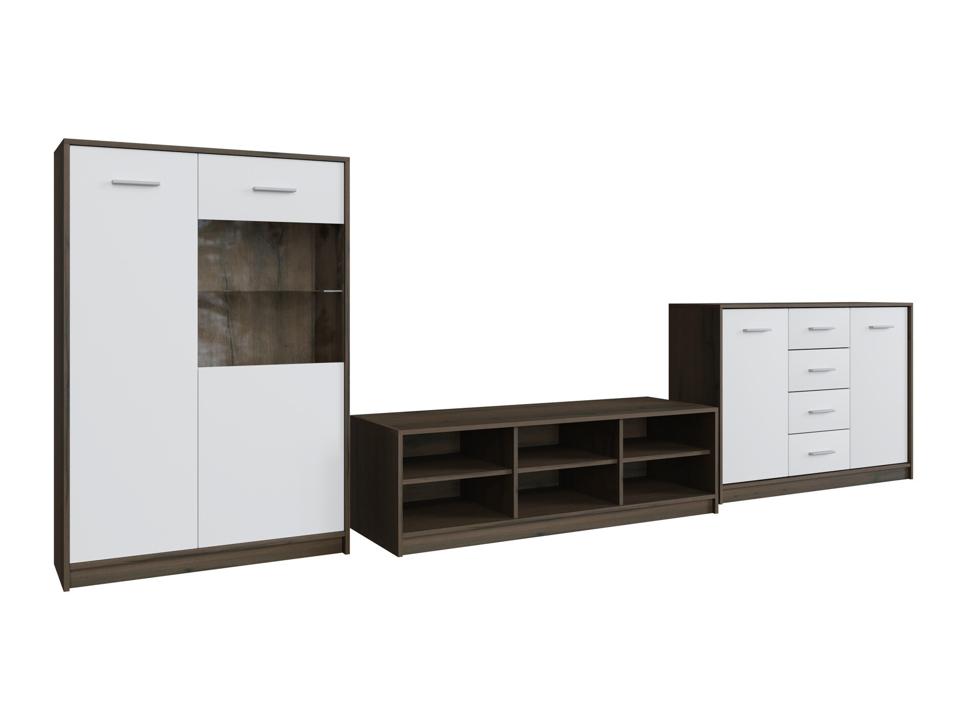 Stuemøbelsæt Novsore 165 (Mørk eg + Hvid)