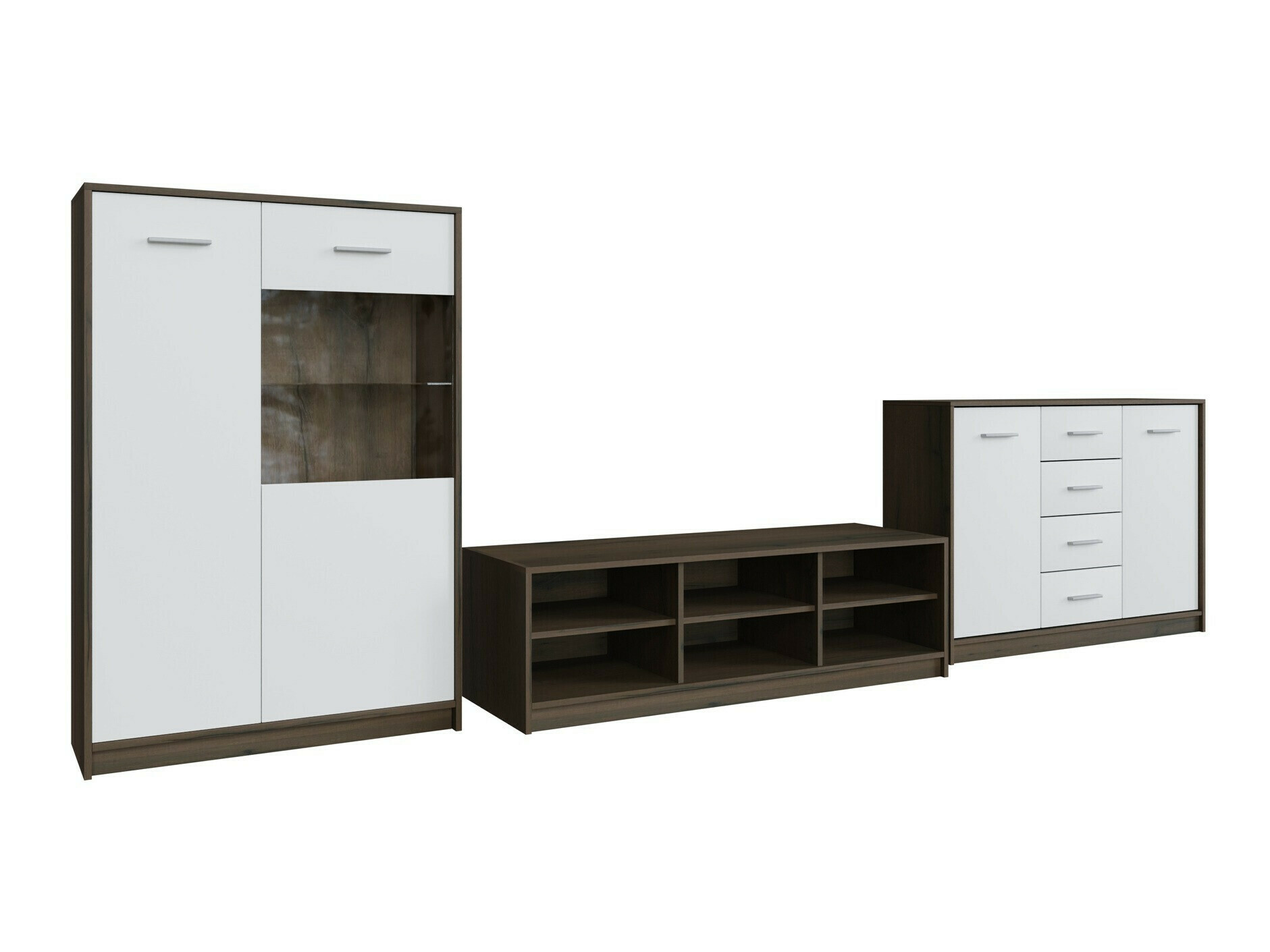 Stuemøblersæt Novsore 165 (Mørk eg + Hvid)