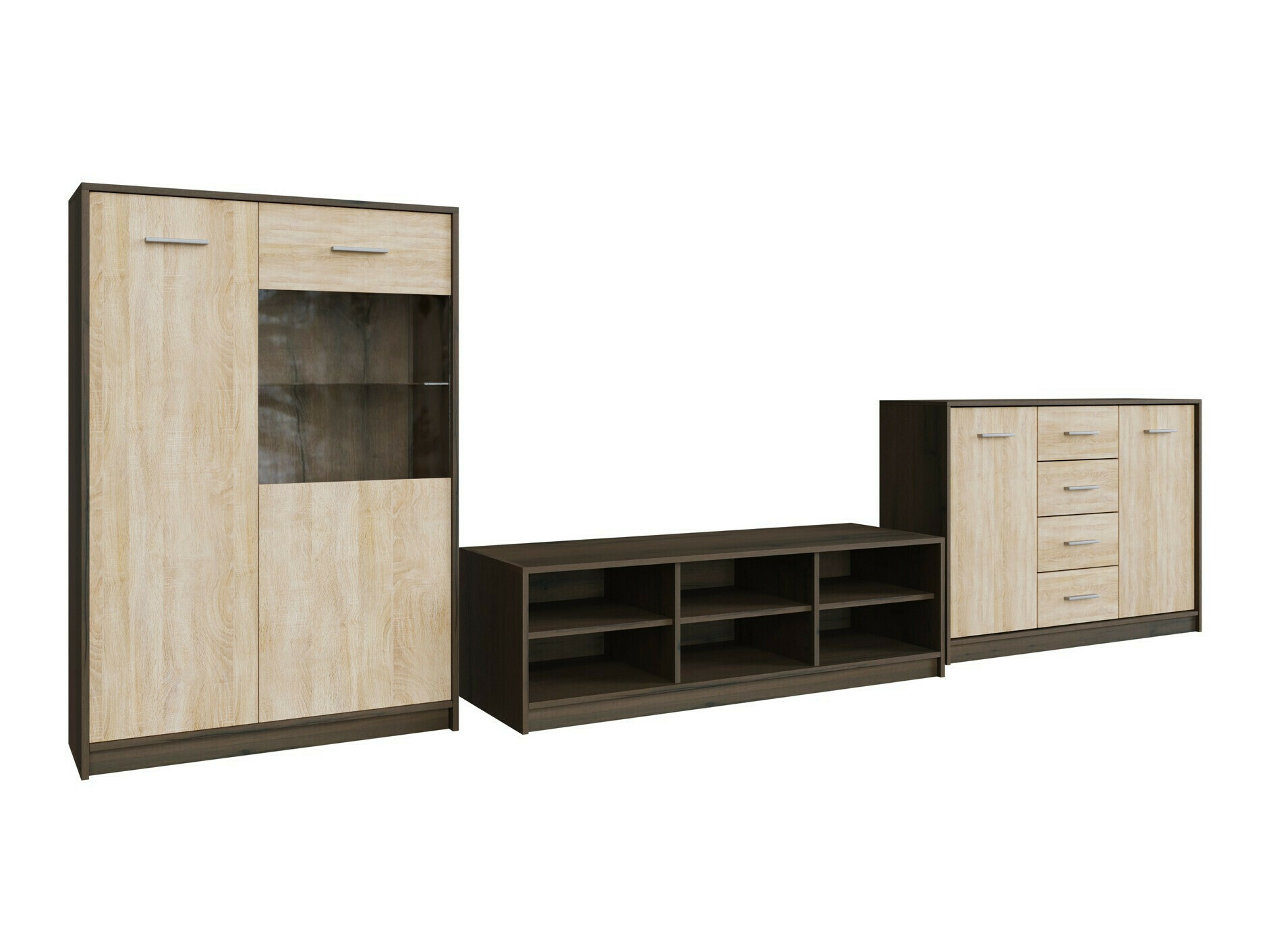 Stuemøblersæt Novsore 165 (Mørk eg + Sonoma eg)