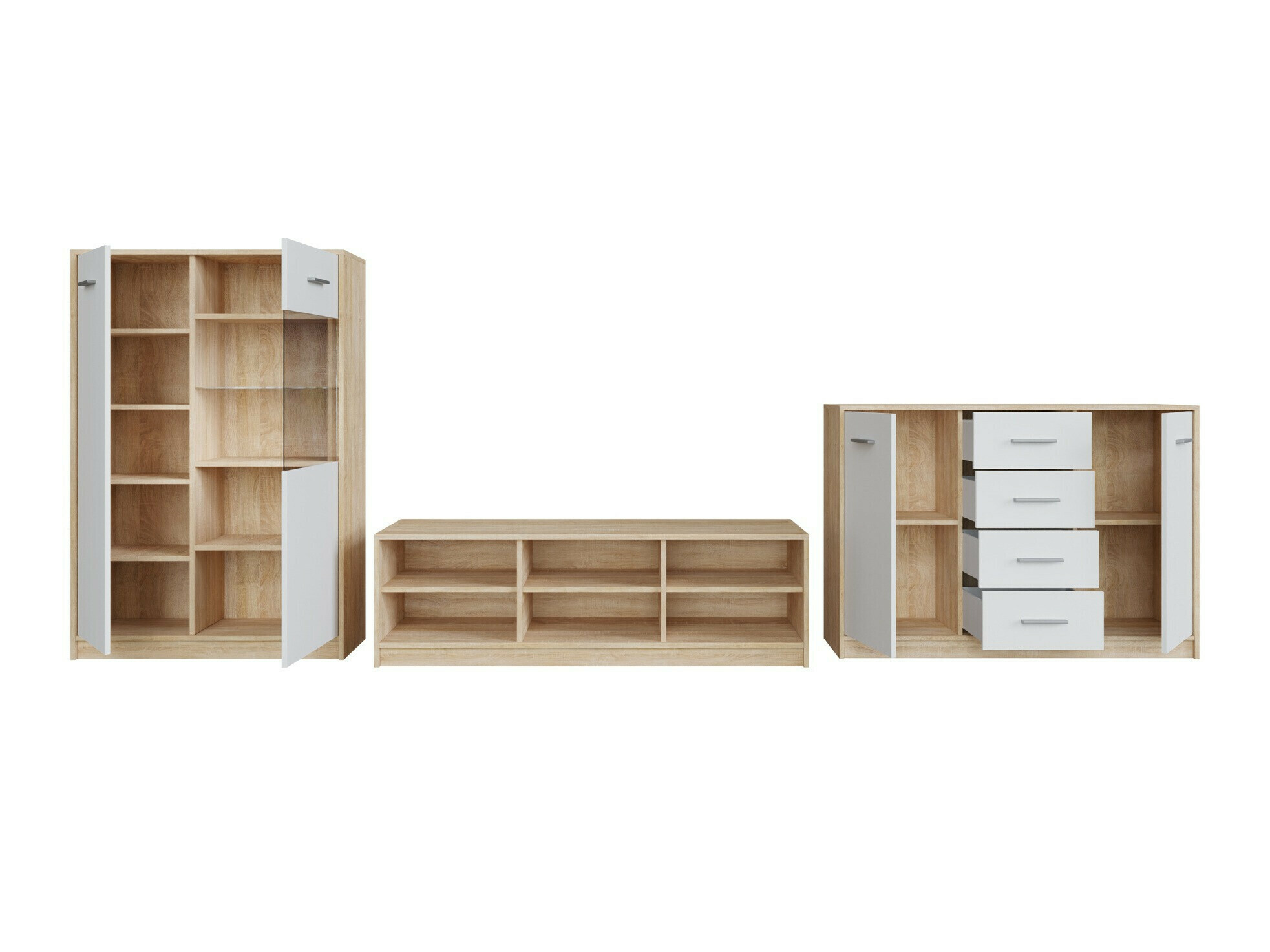 Stuemøblersæt Novsore 165 (Sonoma eg + Hvid)