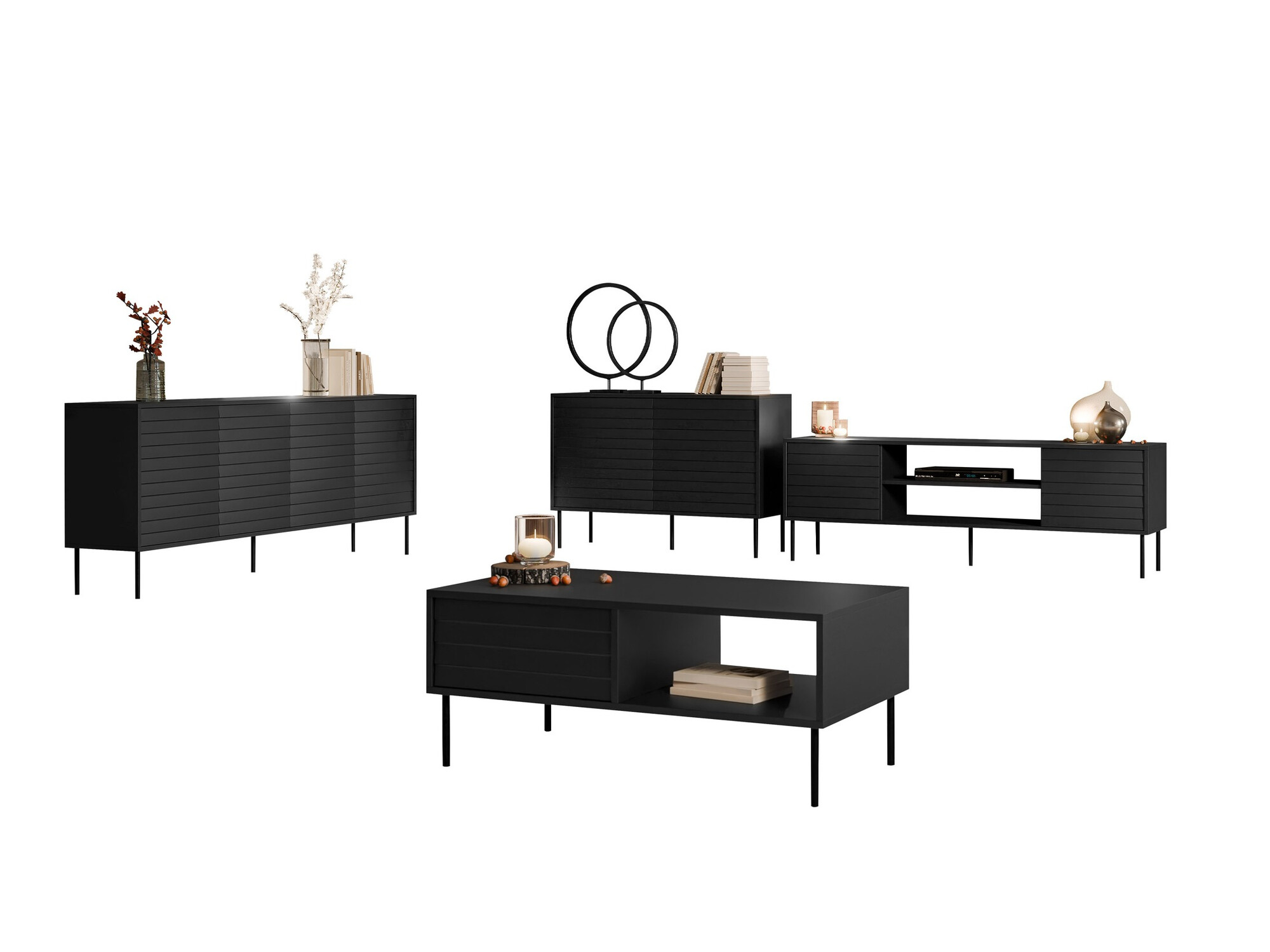 Stuemøblersæt Flosoru 110 (Sort)