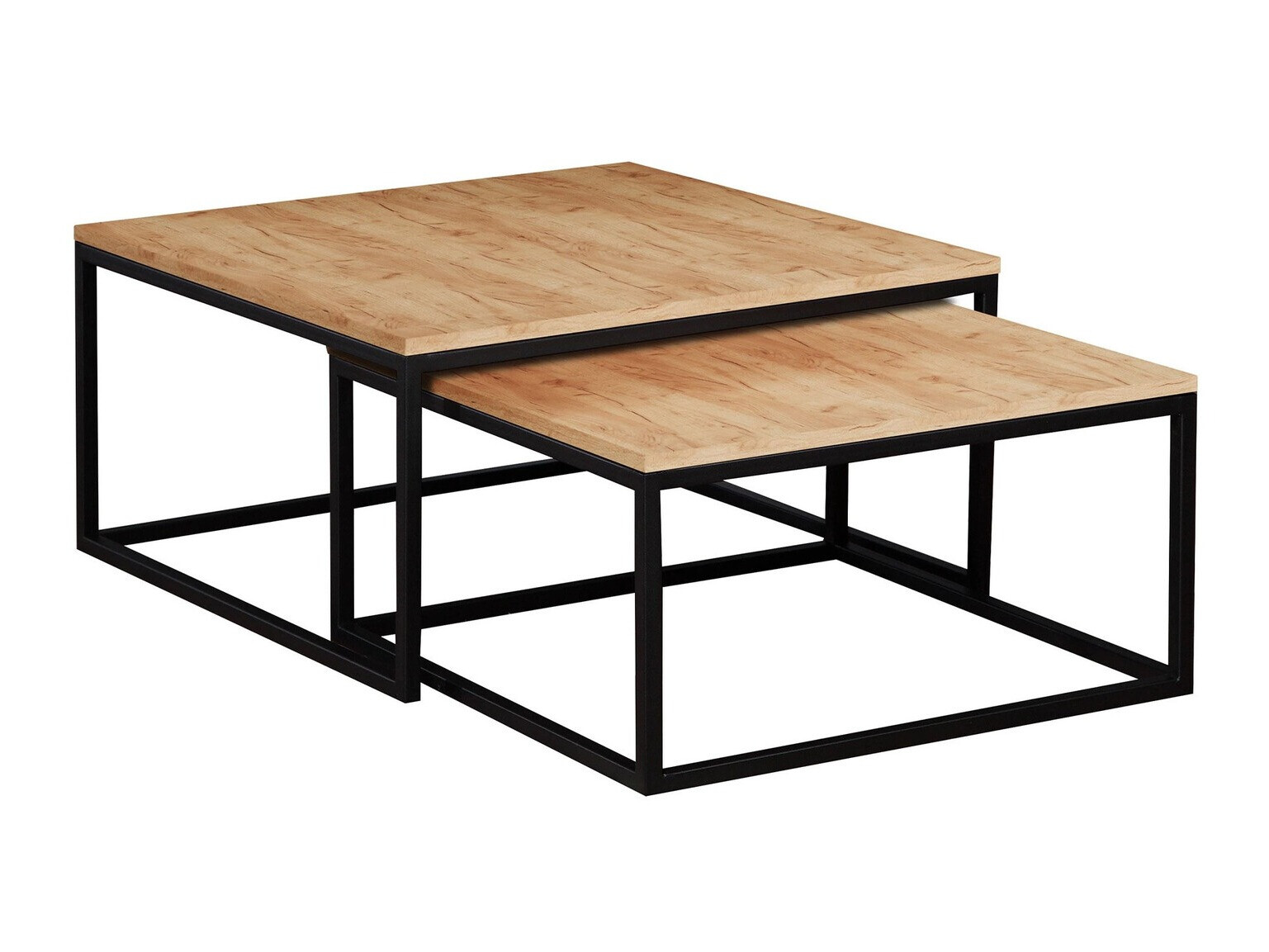 Sofabordssæt Oswego 101 (Craft egetræ + Sort)