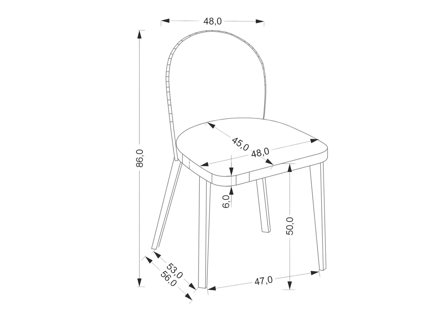 Stol Houston 1931 (Grå + Egetræ)