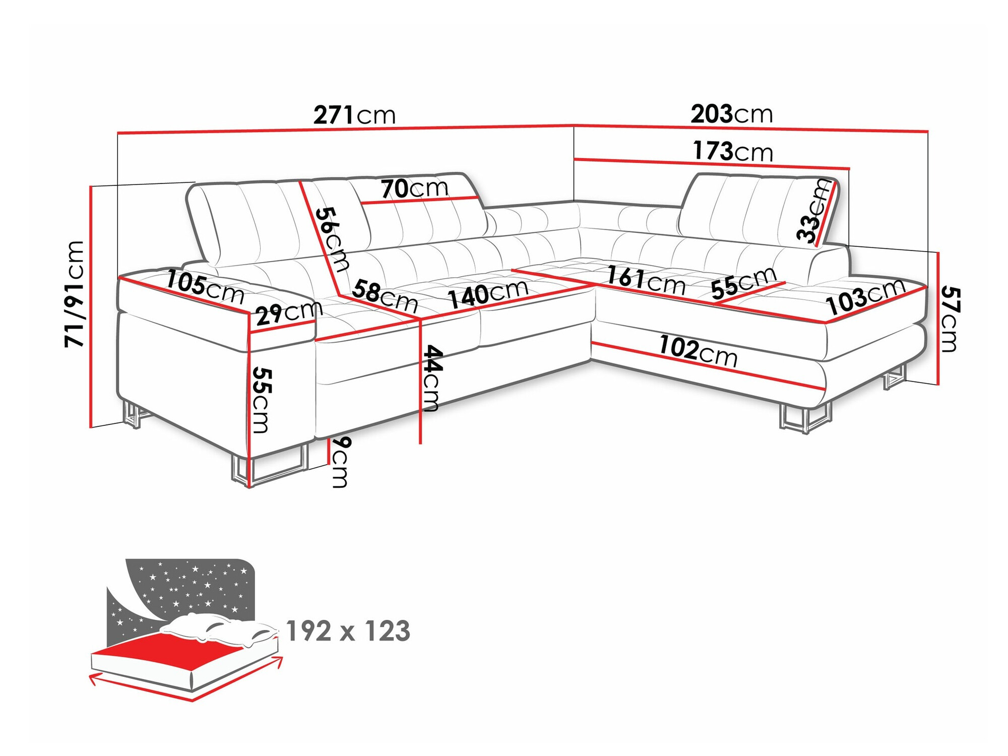 Hjørnesofa Comfivo 232 (Magic Velvet 2217)