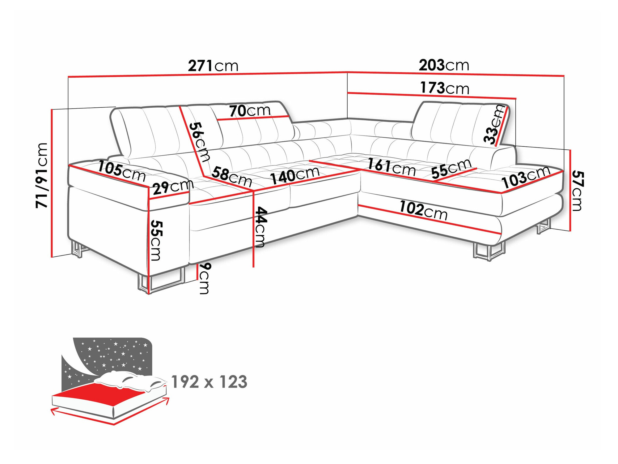Hjørnesofa Comfivo 232 (Matana 17)