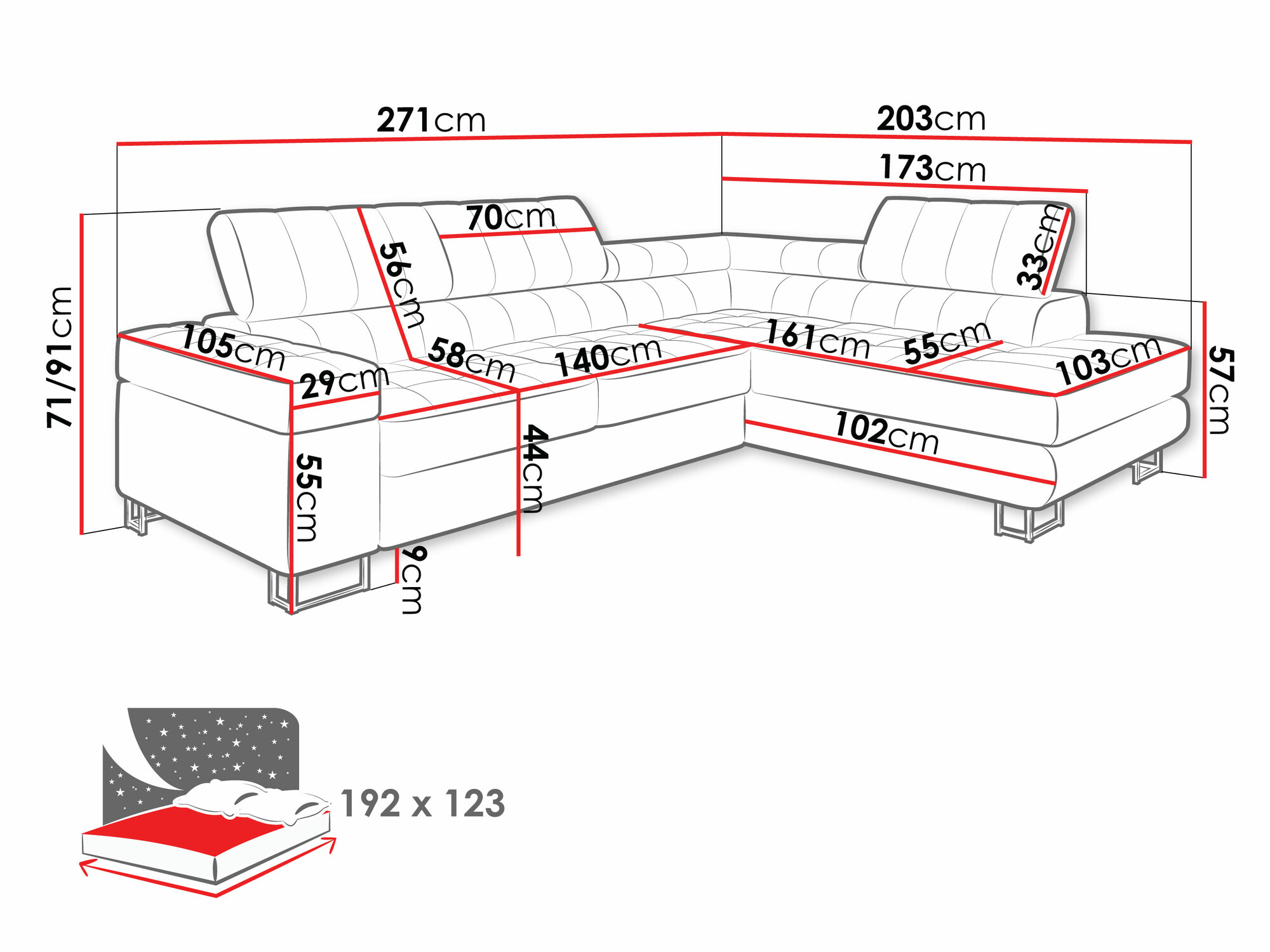 Hjørnesofa Comfivo Anima (Fresh 13)