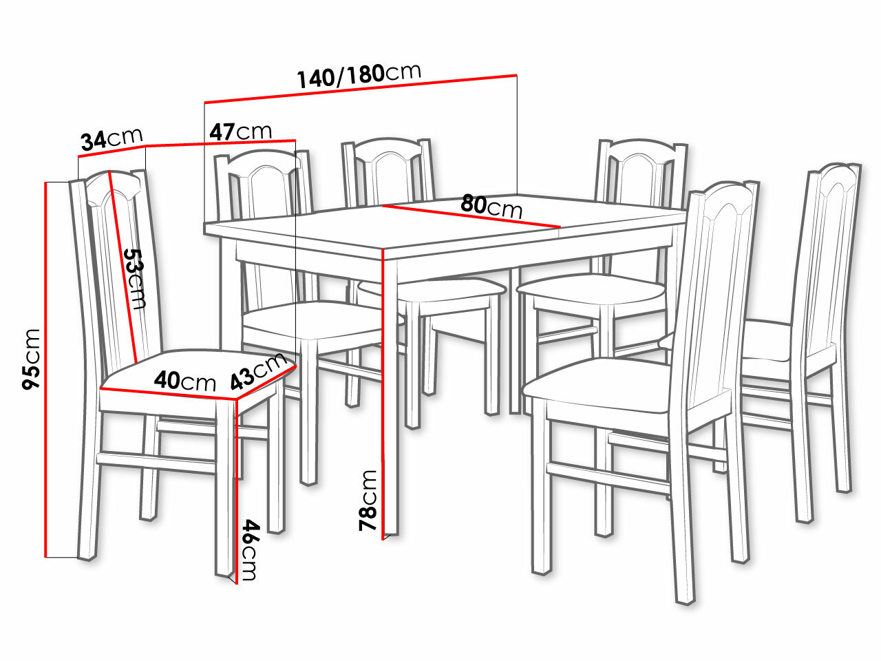 Spisestuesæt Victorville 313 (Hvid)