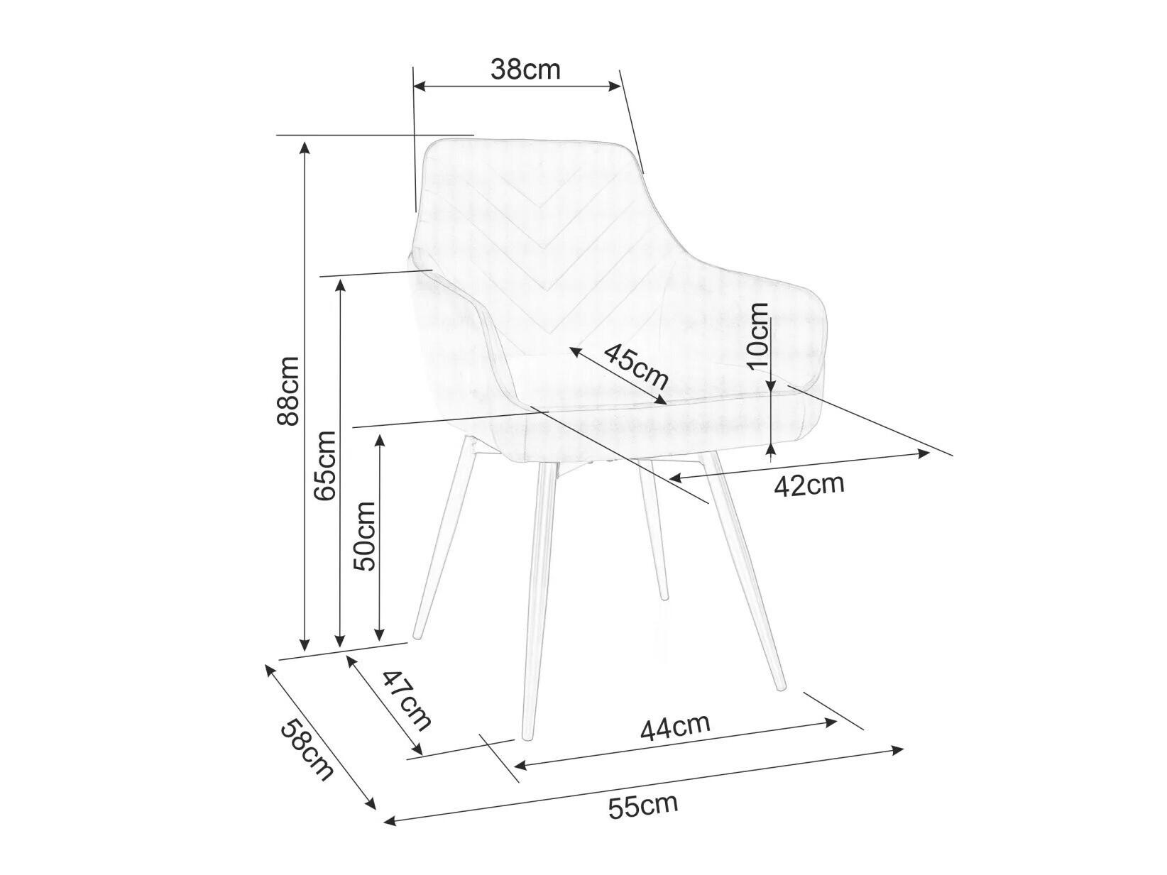 Stol Detroit 734 (Sort)