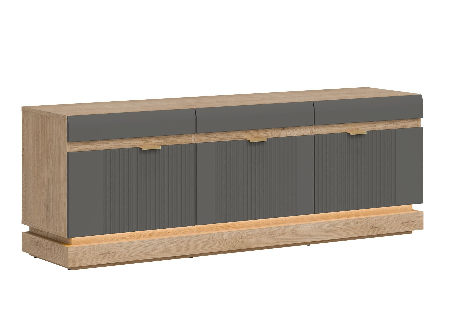 TV-bord Teselbu 100 (Grå + Torro-eg)