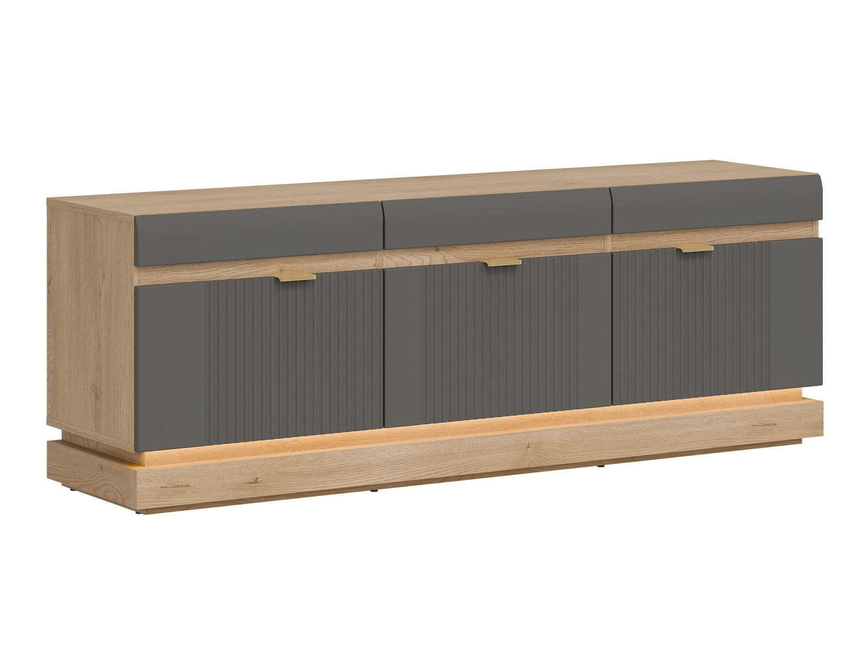 TV-bord Teselbu 100 (Grå + Torro-eg)