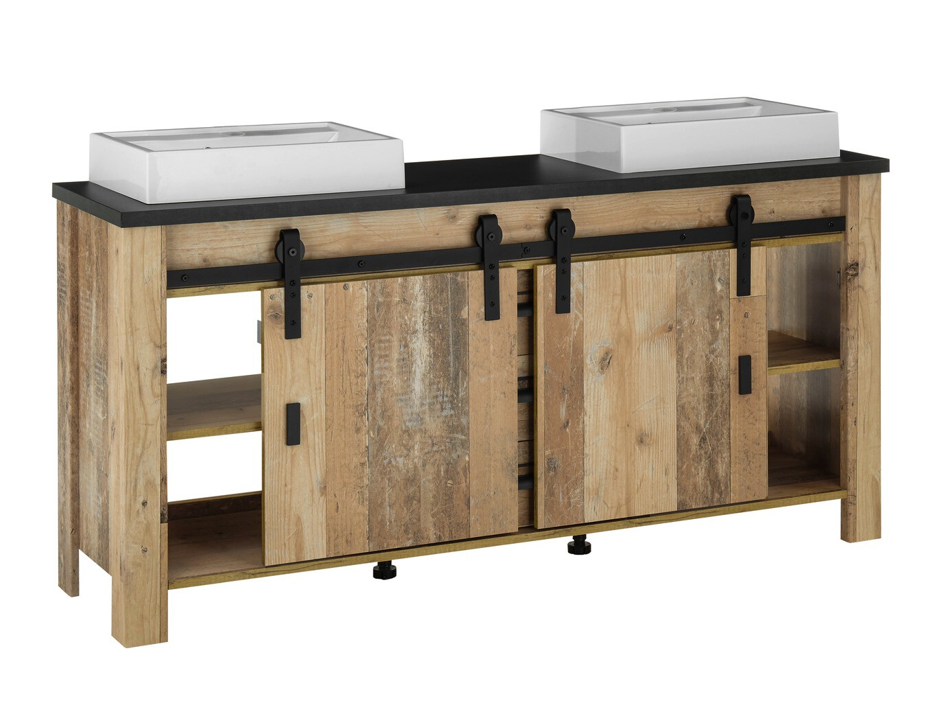 Badeværelsessæt Cirtale 137 (Modnet træ + Antracit)