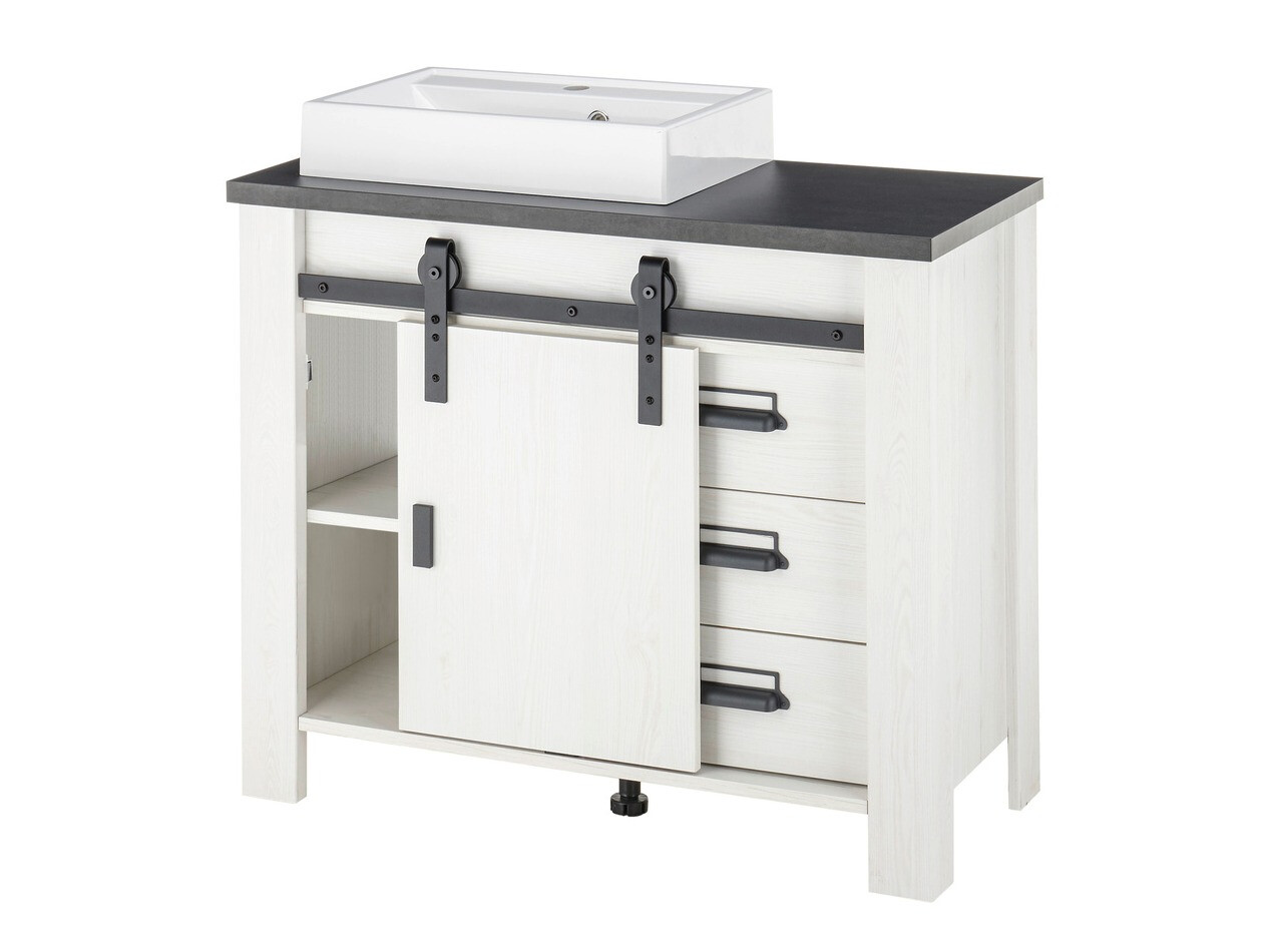 Badeværelsessæt Cirtale 138 (Bleget fyrretræ + Antracit)